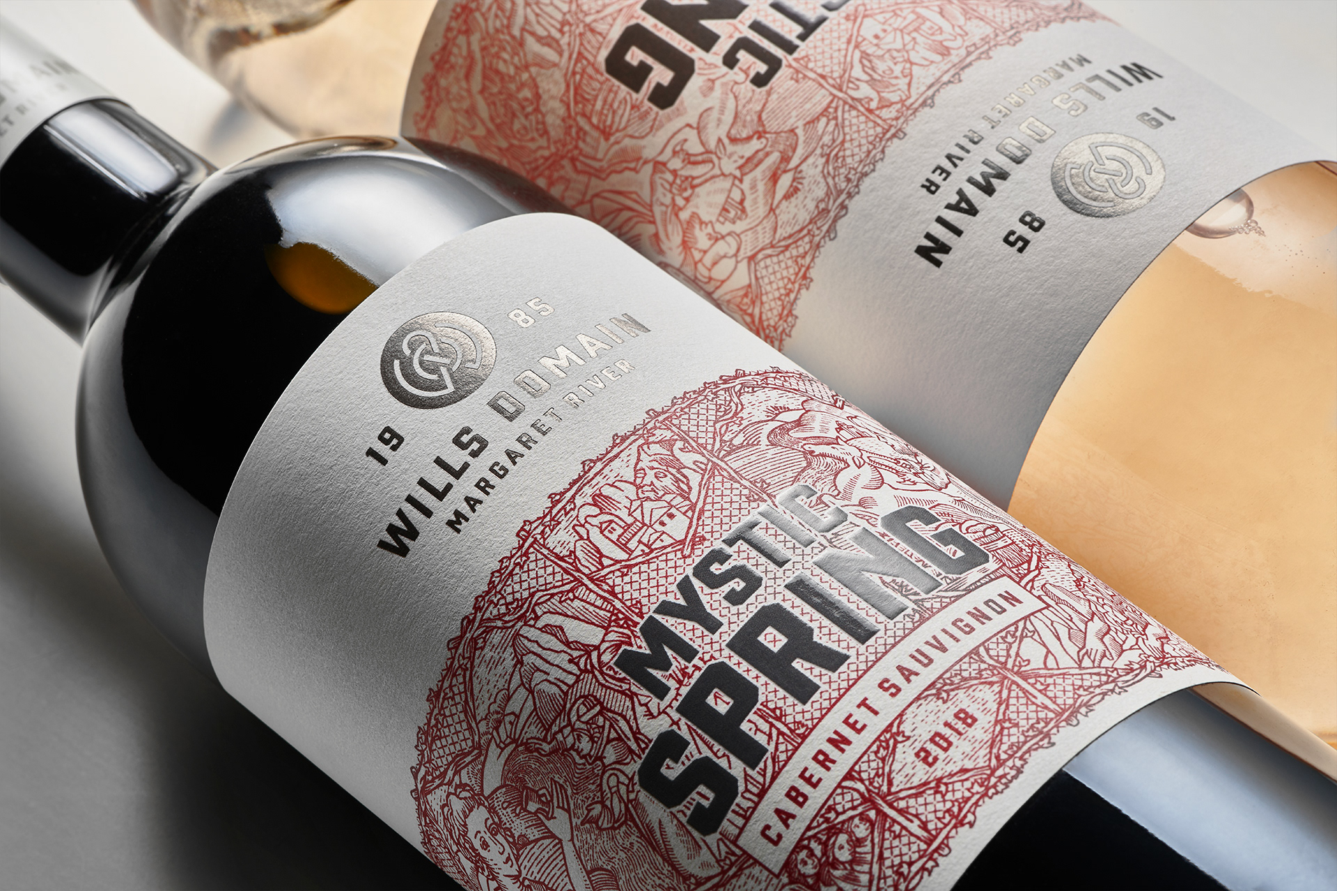 Harcus harcus design Label label design mystic spring Packaging packaging design wine label
