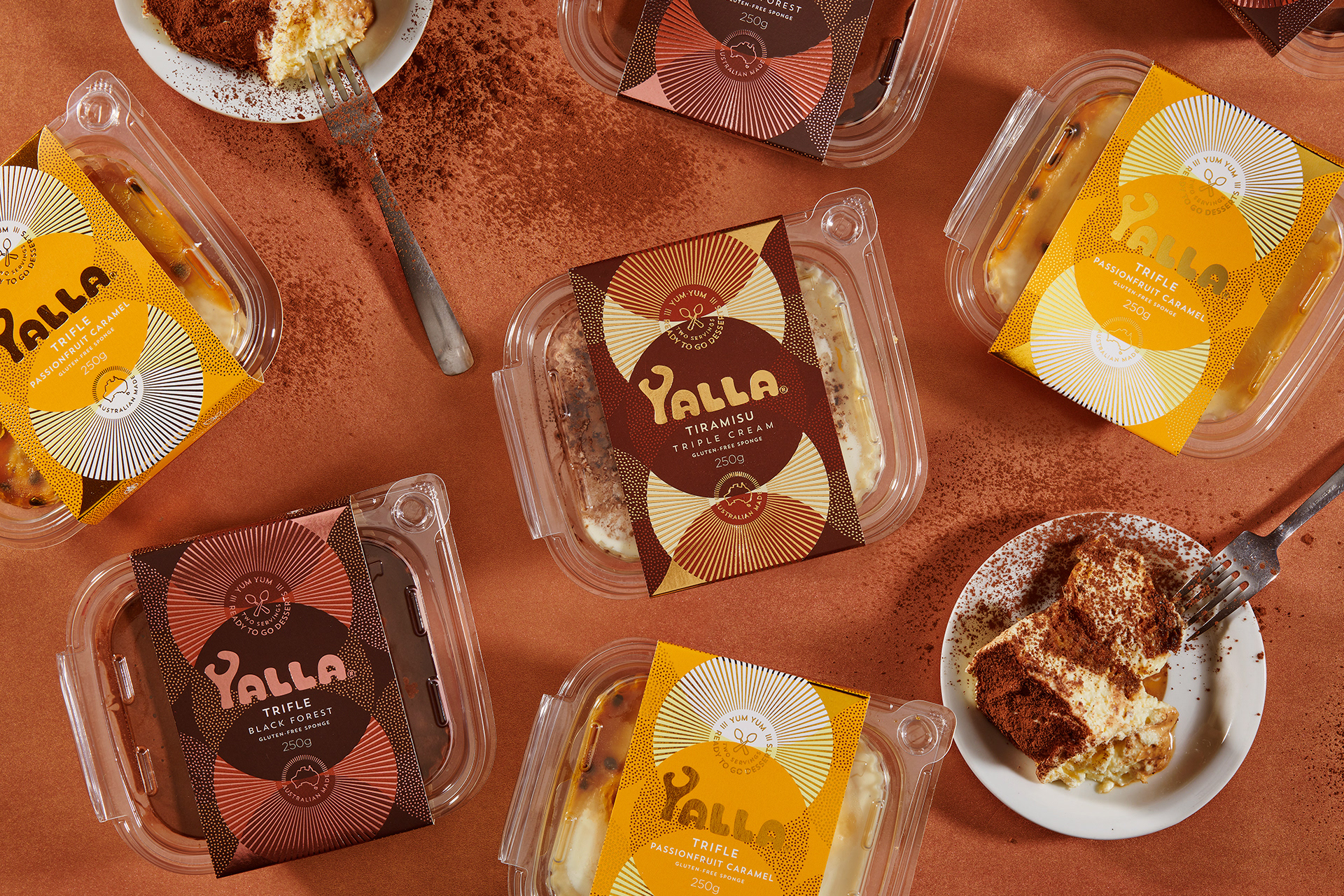 black forest desserts Harcus Packaging packaging design tiramisu yalla harcus design harcusdesign