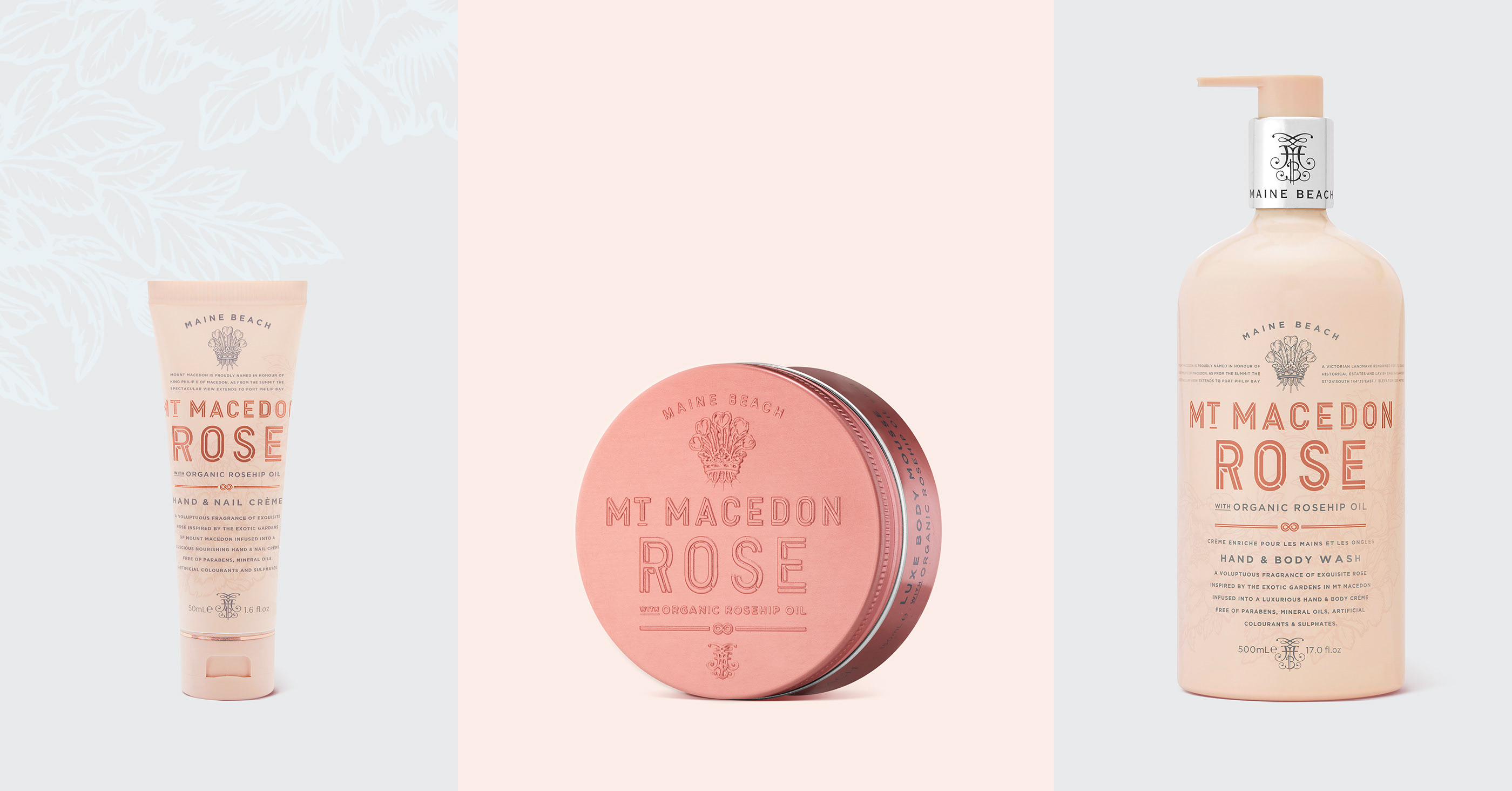 Body care Australian Packaging branding  premium maine beach Fashion  rose Harcus harcus design