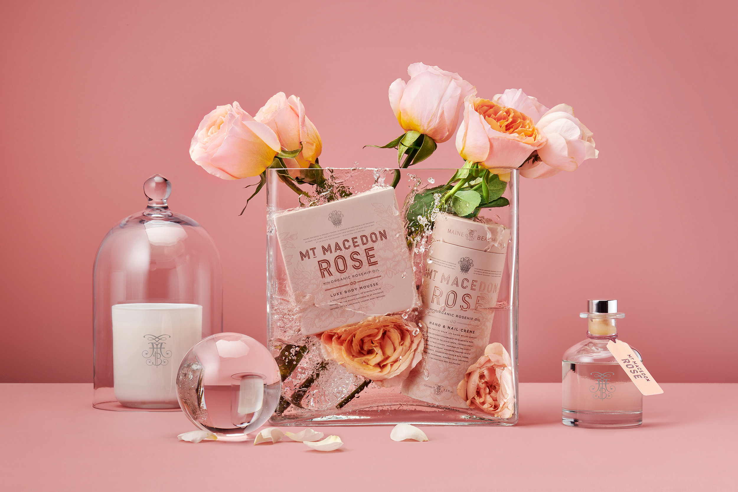 Body care Australian Packaging branding  premium maine beach Fashion  rose Harcus harcus design