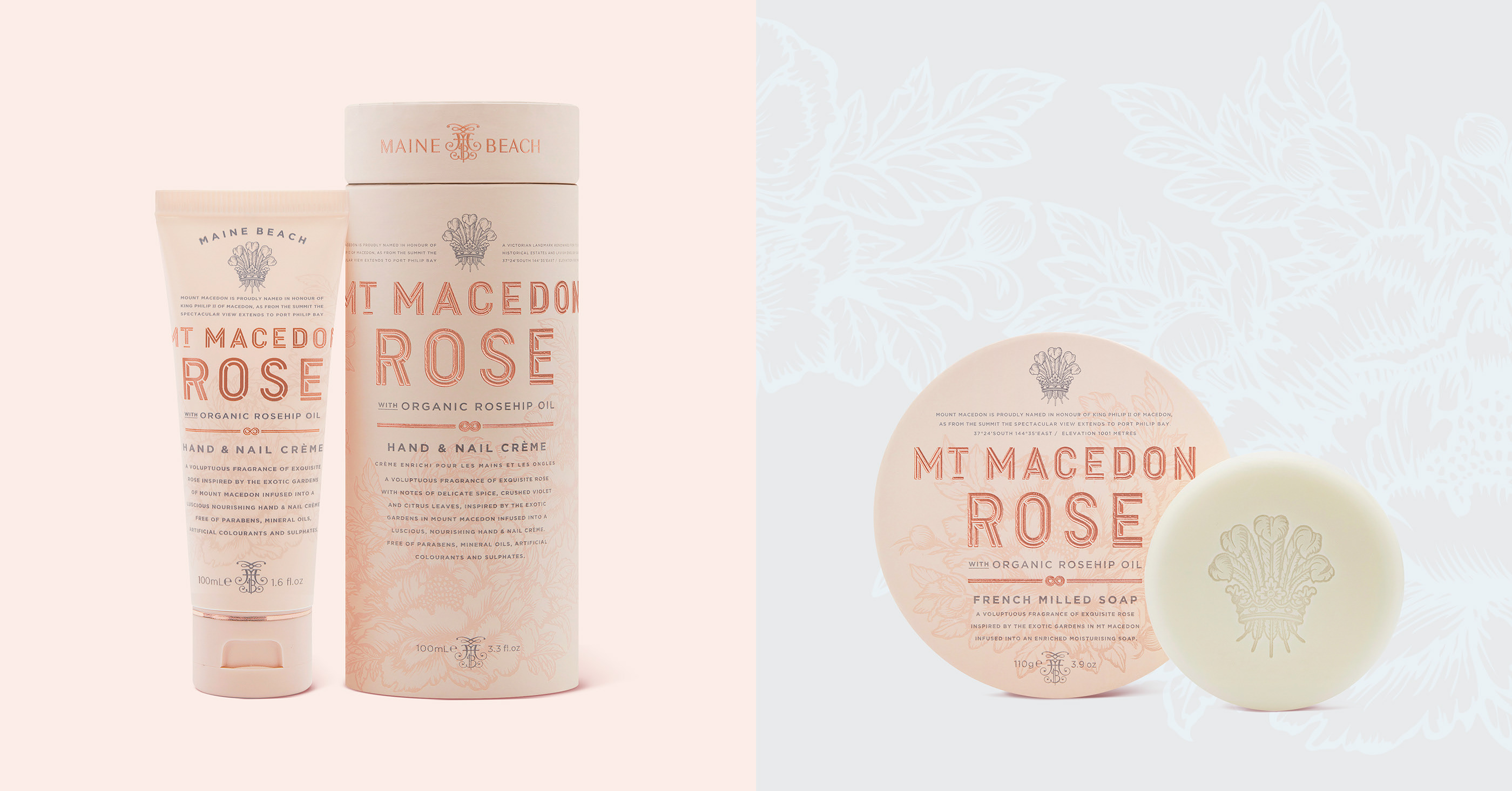 Body care Australian Packaging branding  premium maine beach Fashion  rose Harcus harcus design