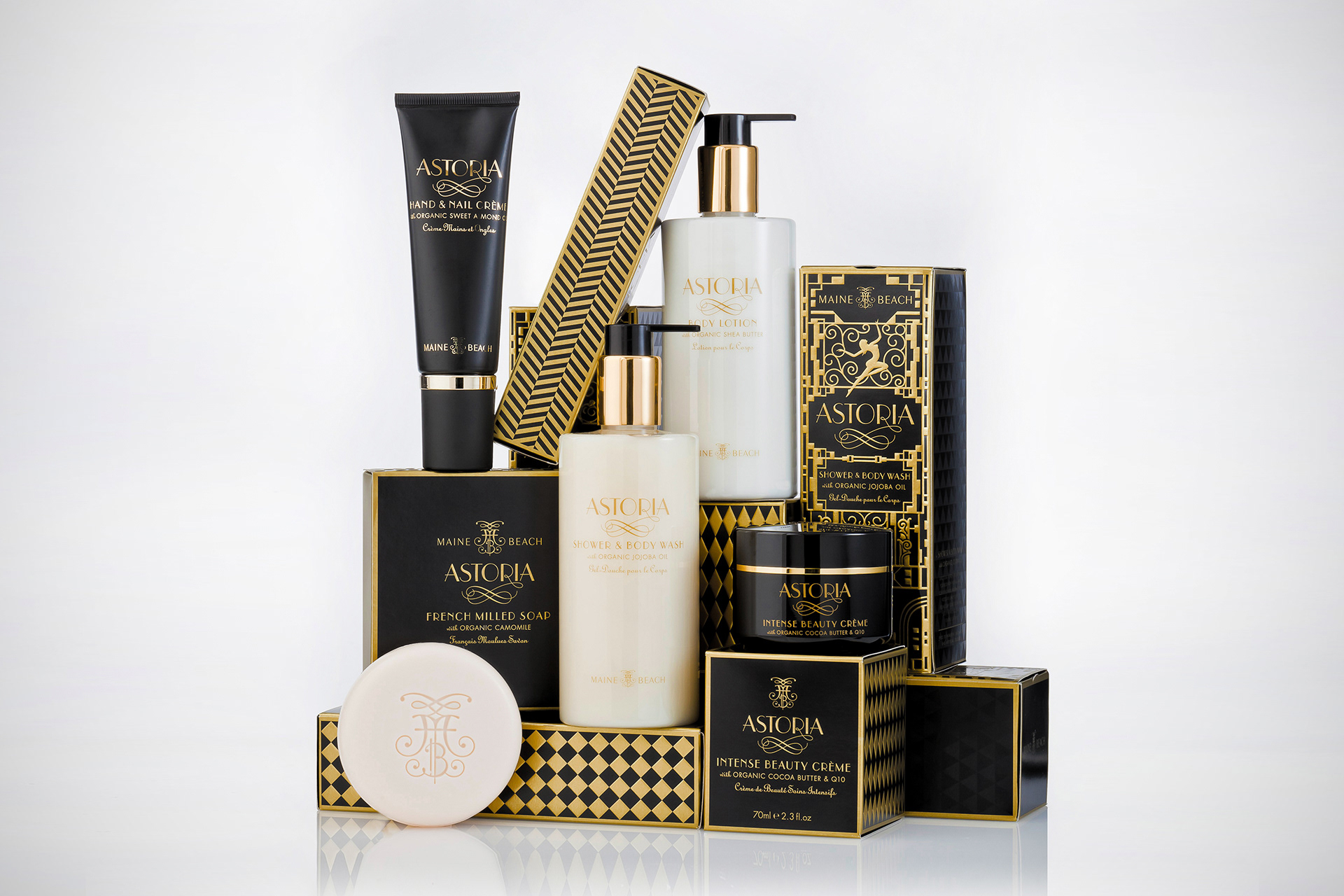 Astoria maine beach BODYCARE Body care Packaging Australia creme bodywash packaging design