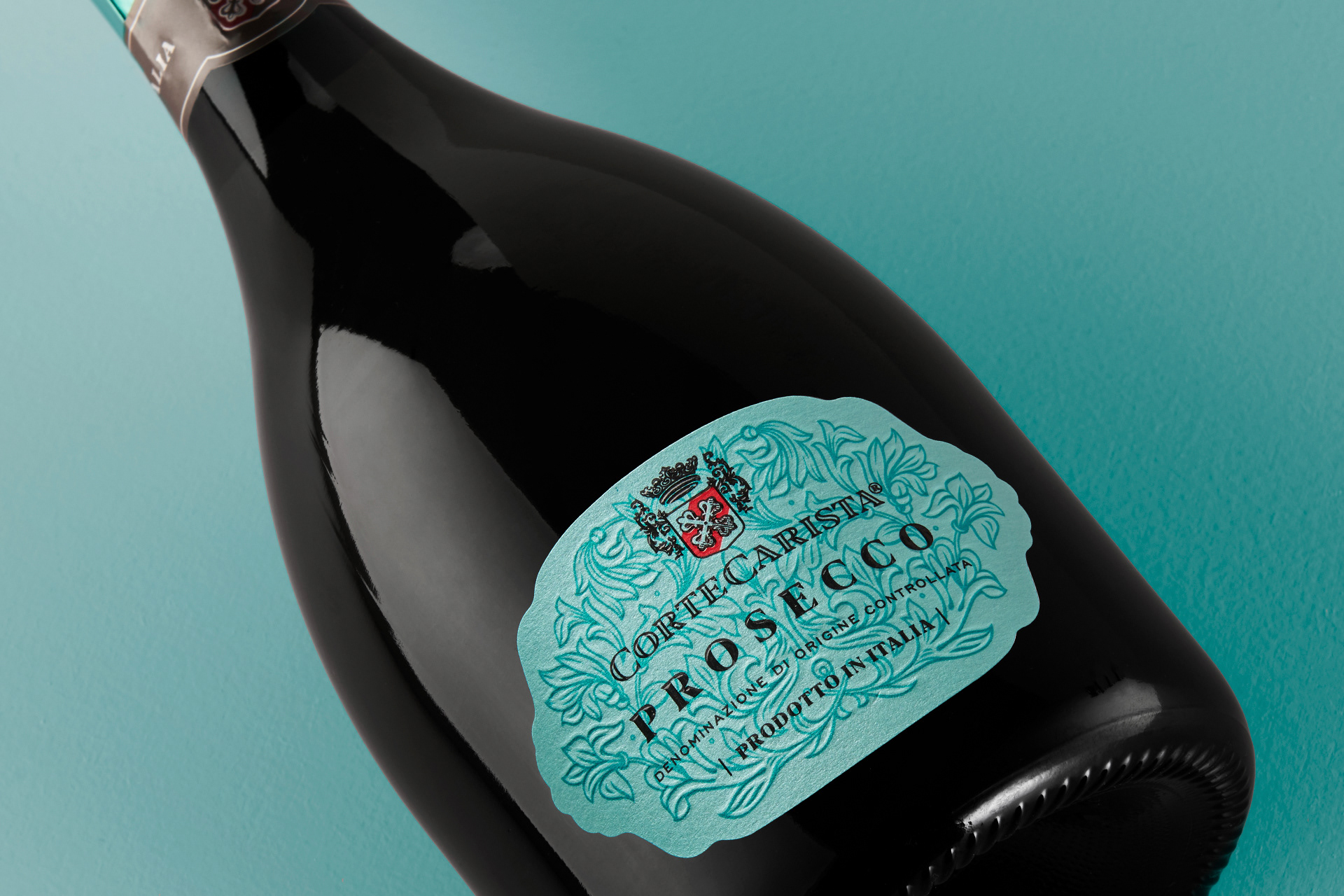 bottle drink glass bottle Harcus Label label design Packaging Prosecco label rose sparkling