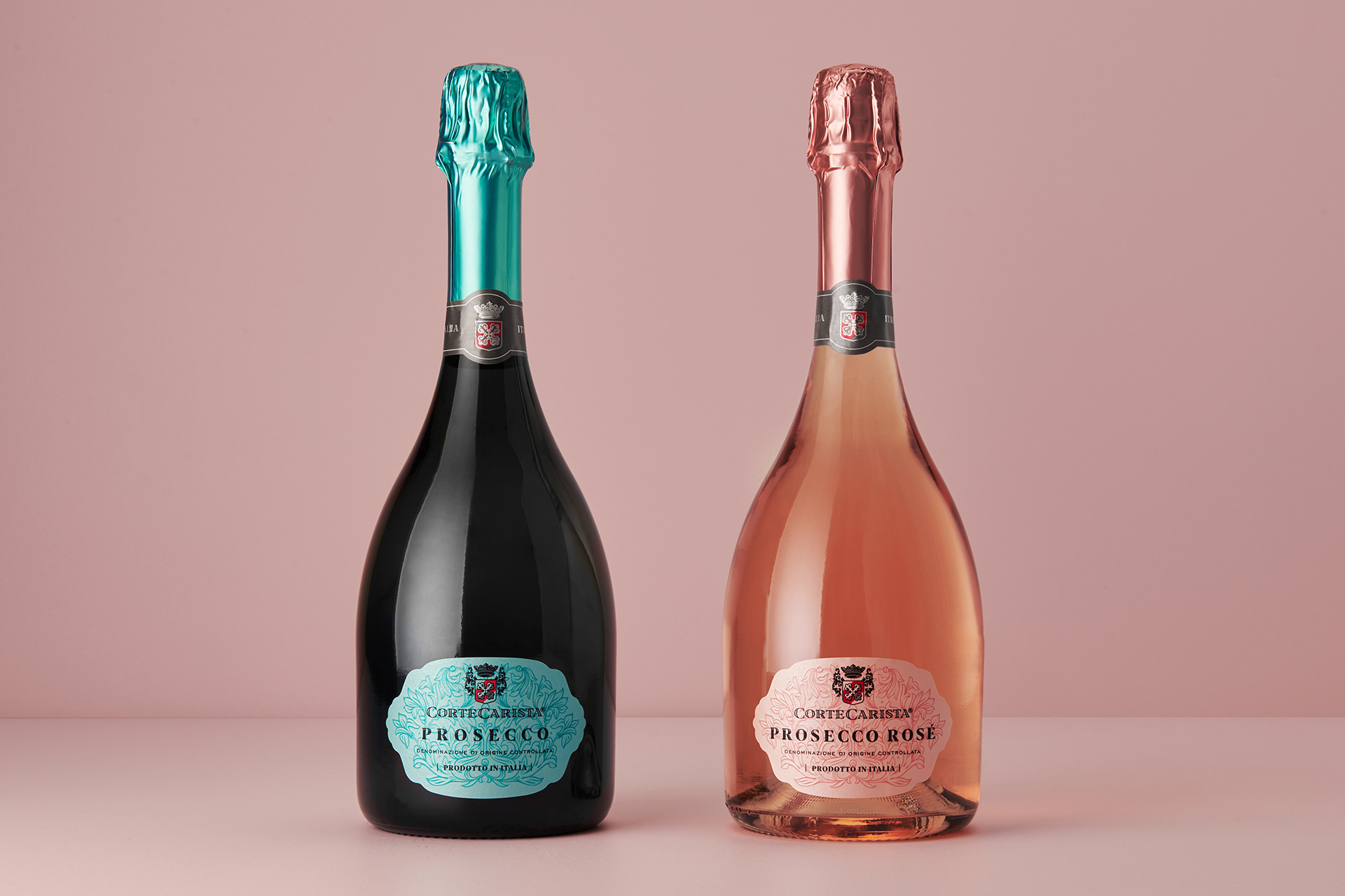 bottle drink glass bottle Harcus Label label design Packaging Prosecco label rose sparkling