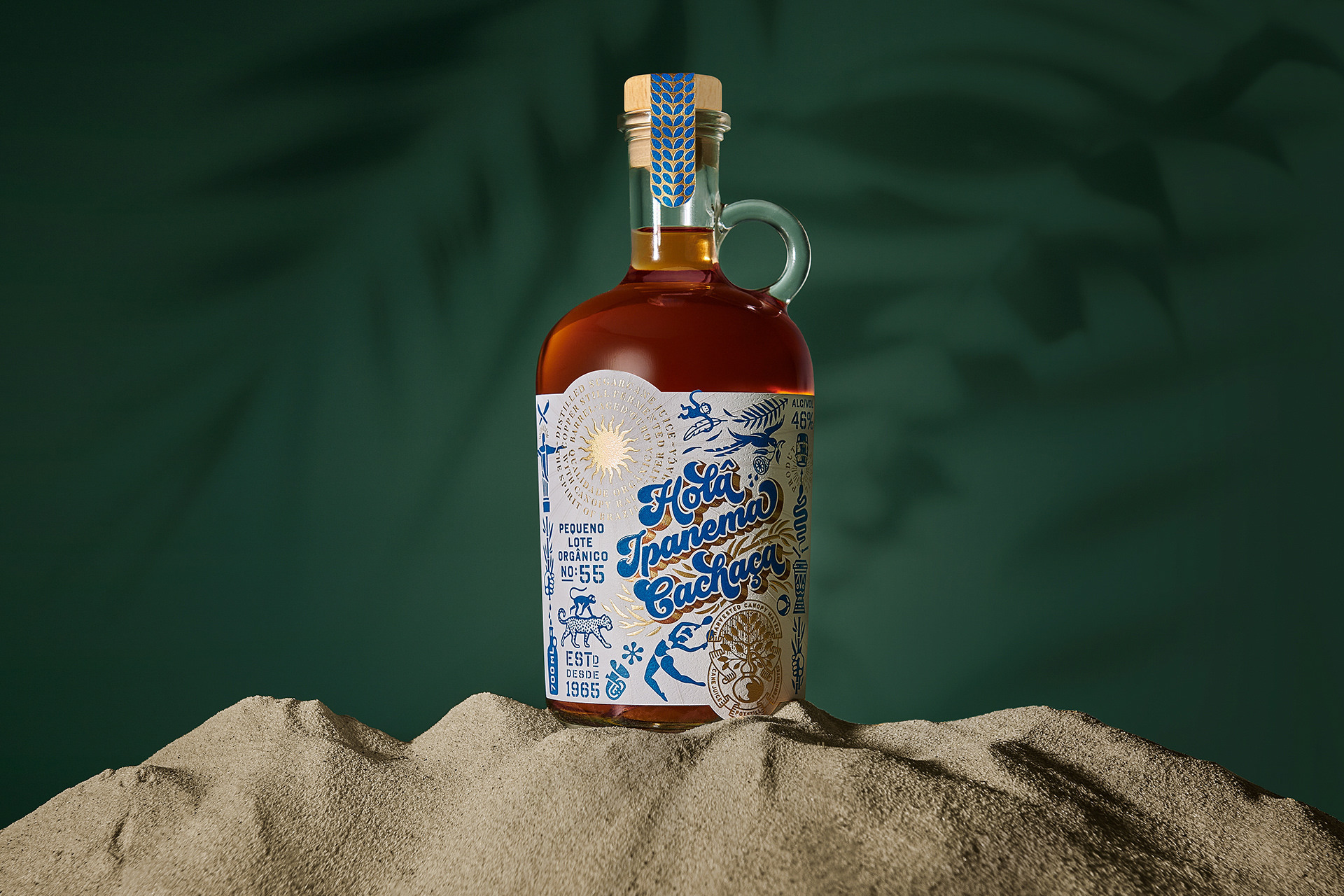 bottle Harcus harcus design Label label design package design  Packaging Rum Label hola ipanema ipanema