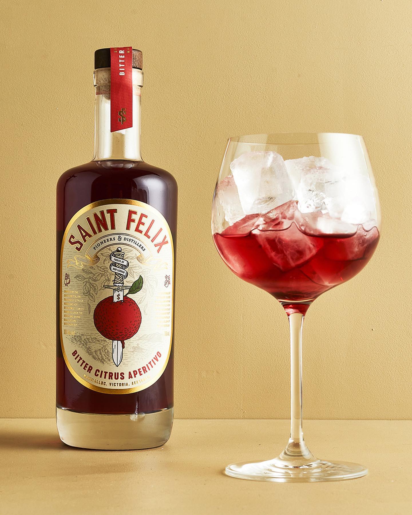 Each spirit beautifully depicts the origins of its feature botanicals through bespoke illustration and folklore stories.  Next up is BITTER CITRUS APERITIVO hailing from Sicily. The story goes… "Inspired by the southern Italian folklore of Strega Nonna and her bitter sweet tonics, known to liven the senses and bring good fortune with every sip.” \\nBrand creation and packaging design by Squad Ink. @saintfelixdistillery #branding #spirits #packagingdesign #gin #aperitivo #packaging #bittercitrus