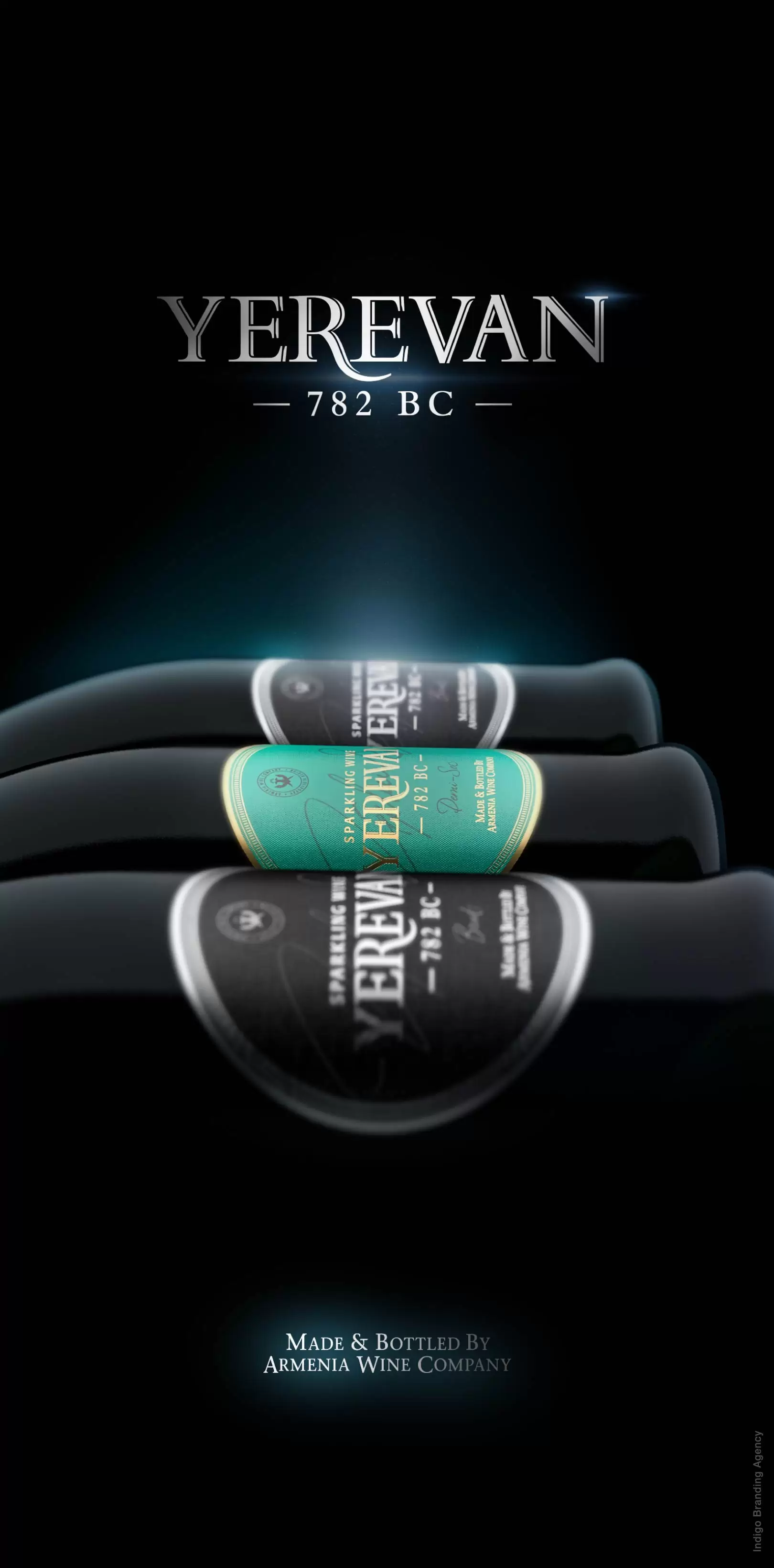 Yerevan Sparkling Wine branding and labeling design by Indigo branding