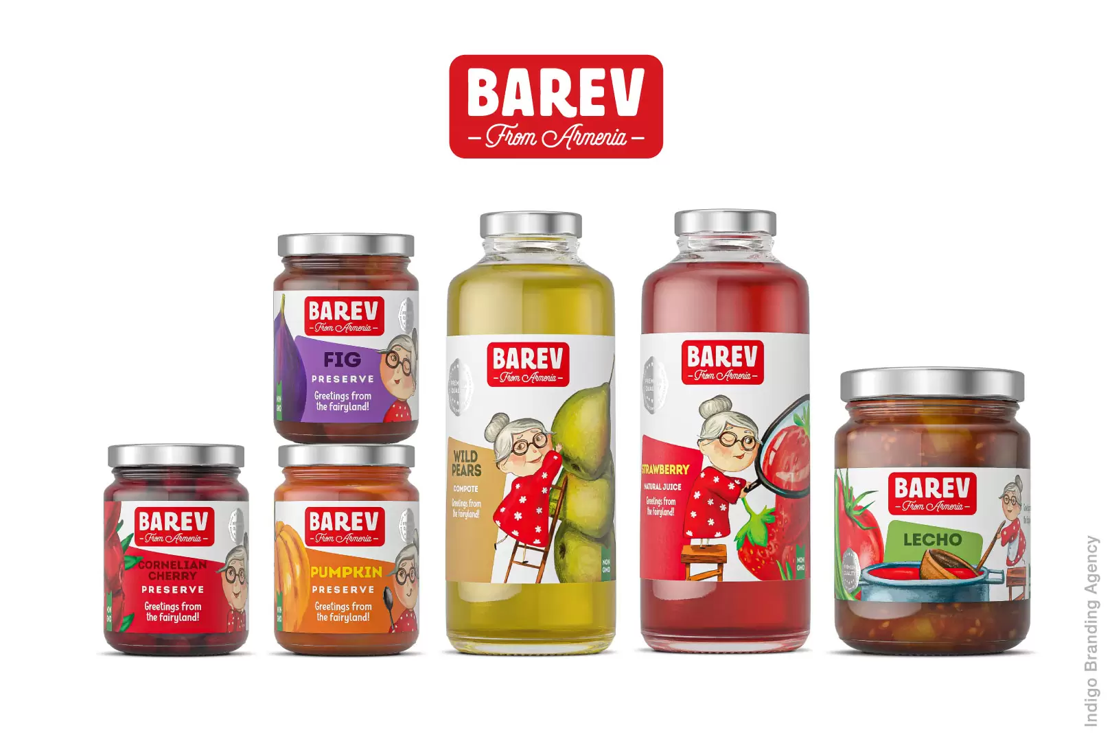 Barev Armenia jams preserves juices branding and packaging design for Hayasy Group by Indigo Branding