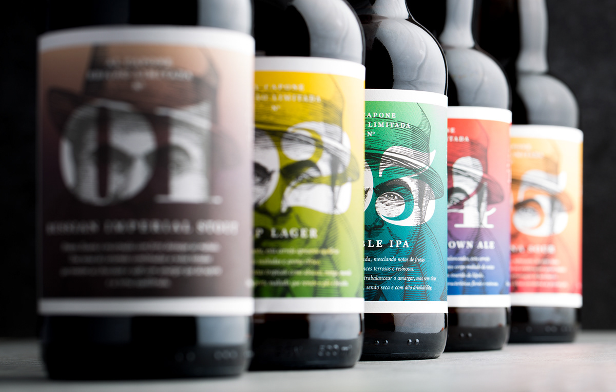 Al Capone Packaging beer craft beer design graphic design  ILLUSTRATION  studiobah Adobe Portfolio