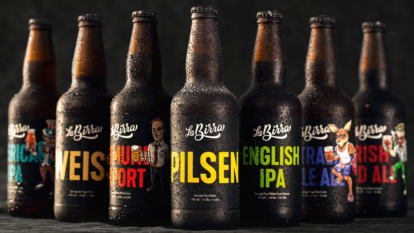 beer Birra Cerveja craft beer hand ILLUSTRATION  Label lettering Packaging