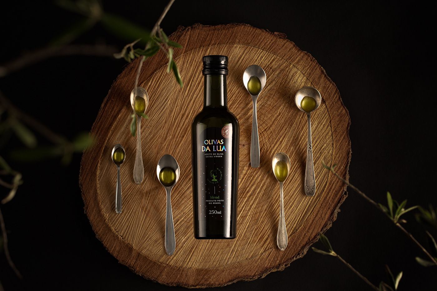 AZEITE bottle Food  Garrafa Label Lua moon olive Packaging embalagem