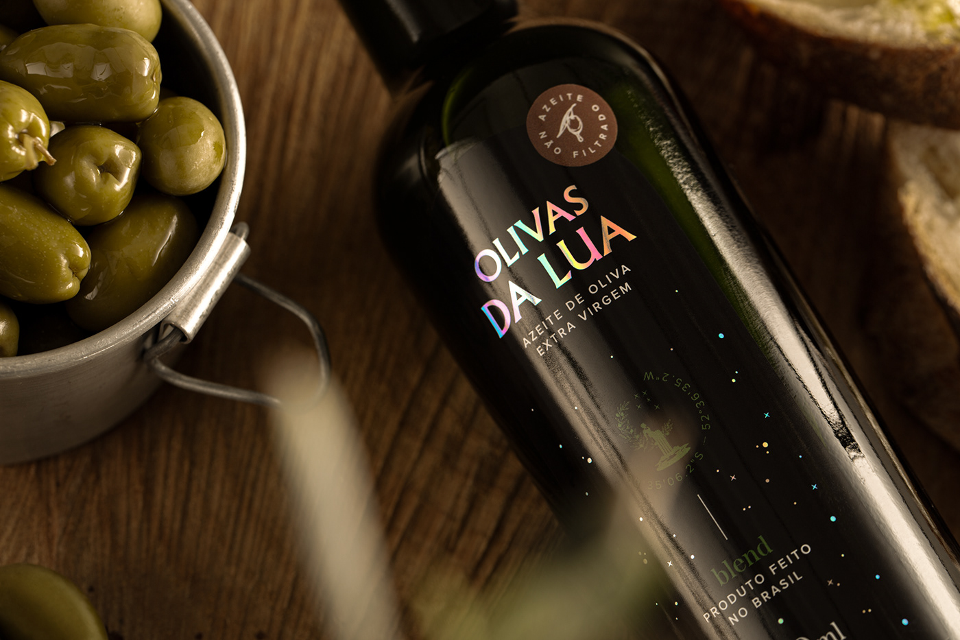 AZEITE bottle Food  Garrafa Label Lua moon olive Packaging embalagem
