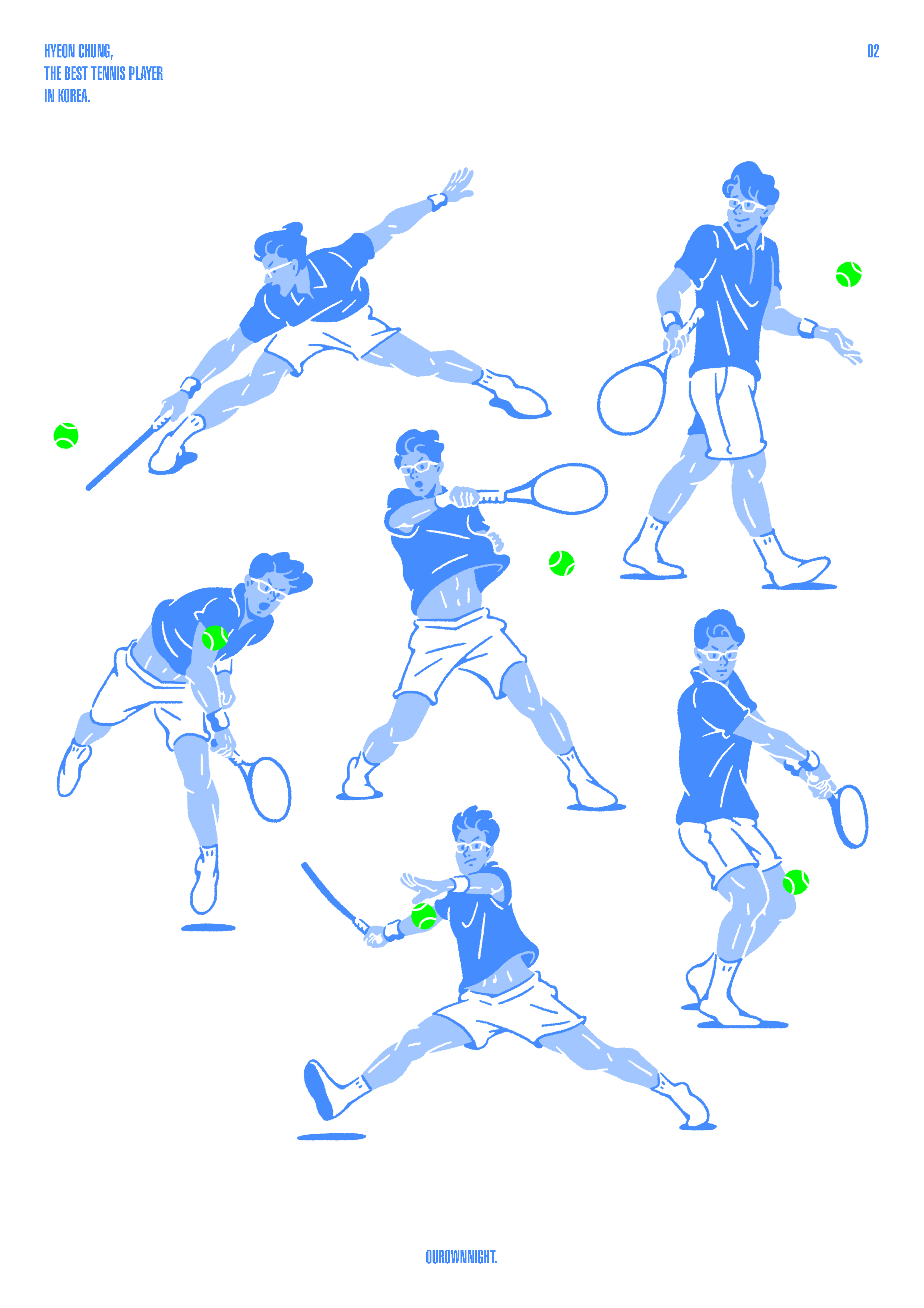 illust ILLUSTRATION  graphic design Character Drawing  artwork our own night korean tennis player