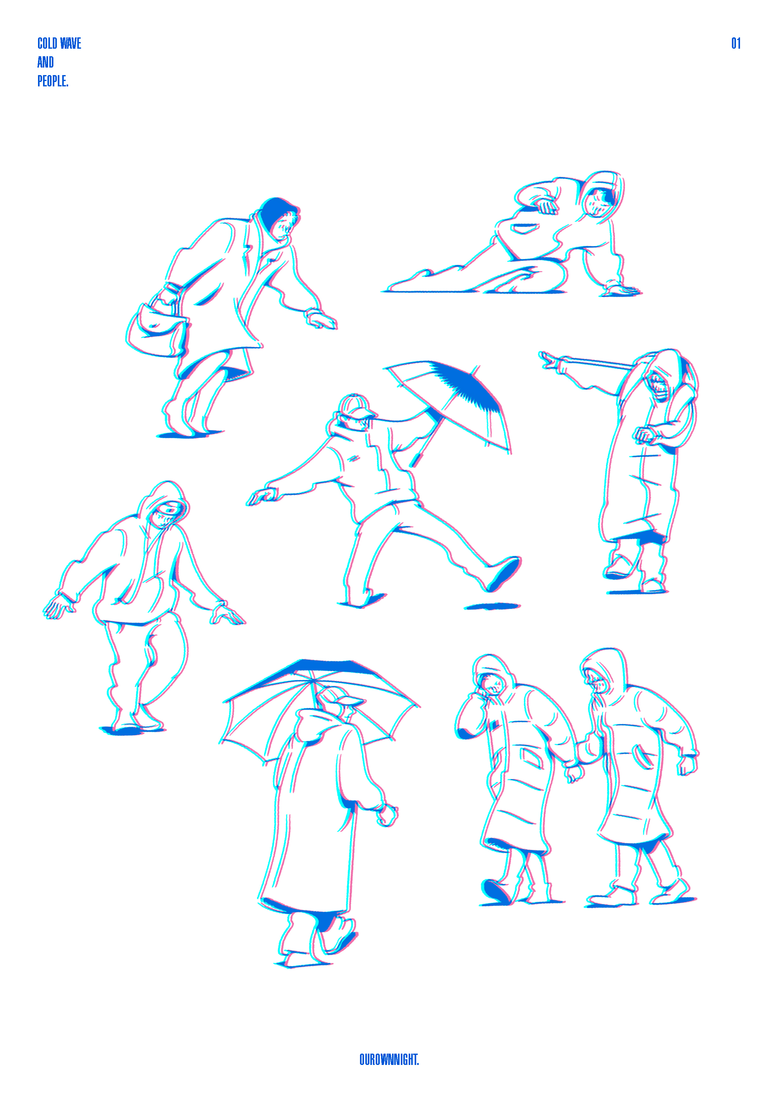 illust ILLUSTRATION  graphic design  Character Drawing  artwork design our own night cold wave people