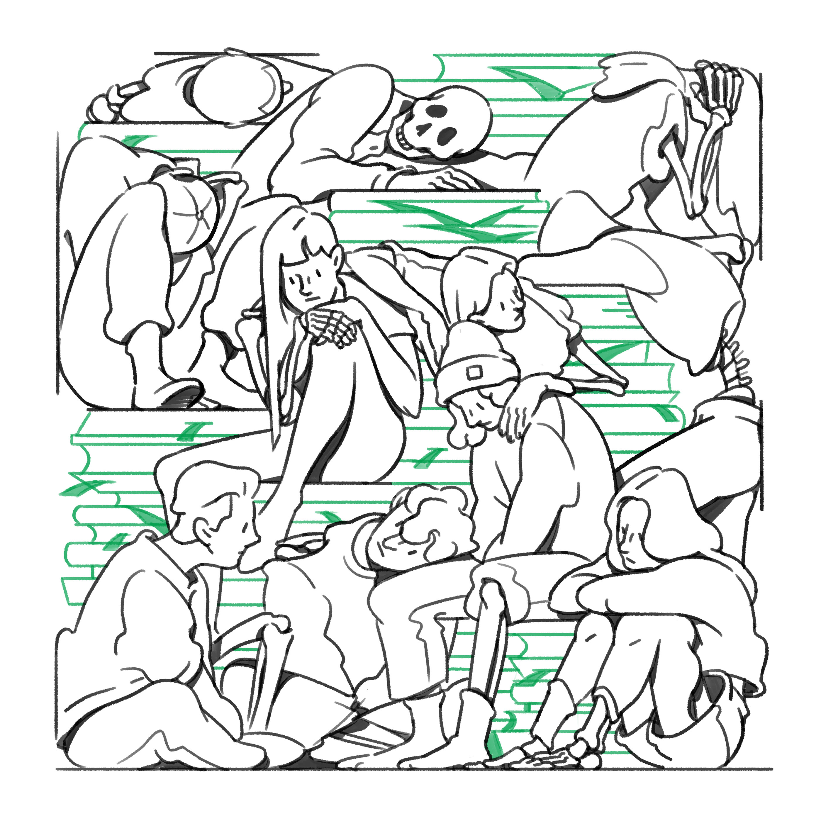 illust ILLUSTRATION  graphic design  Character design artwork Drawing  our own night burnout syndrome