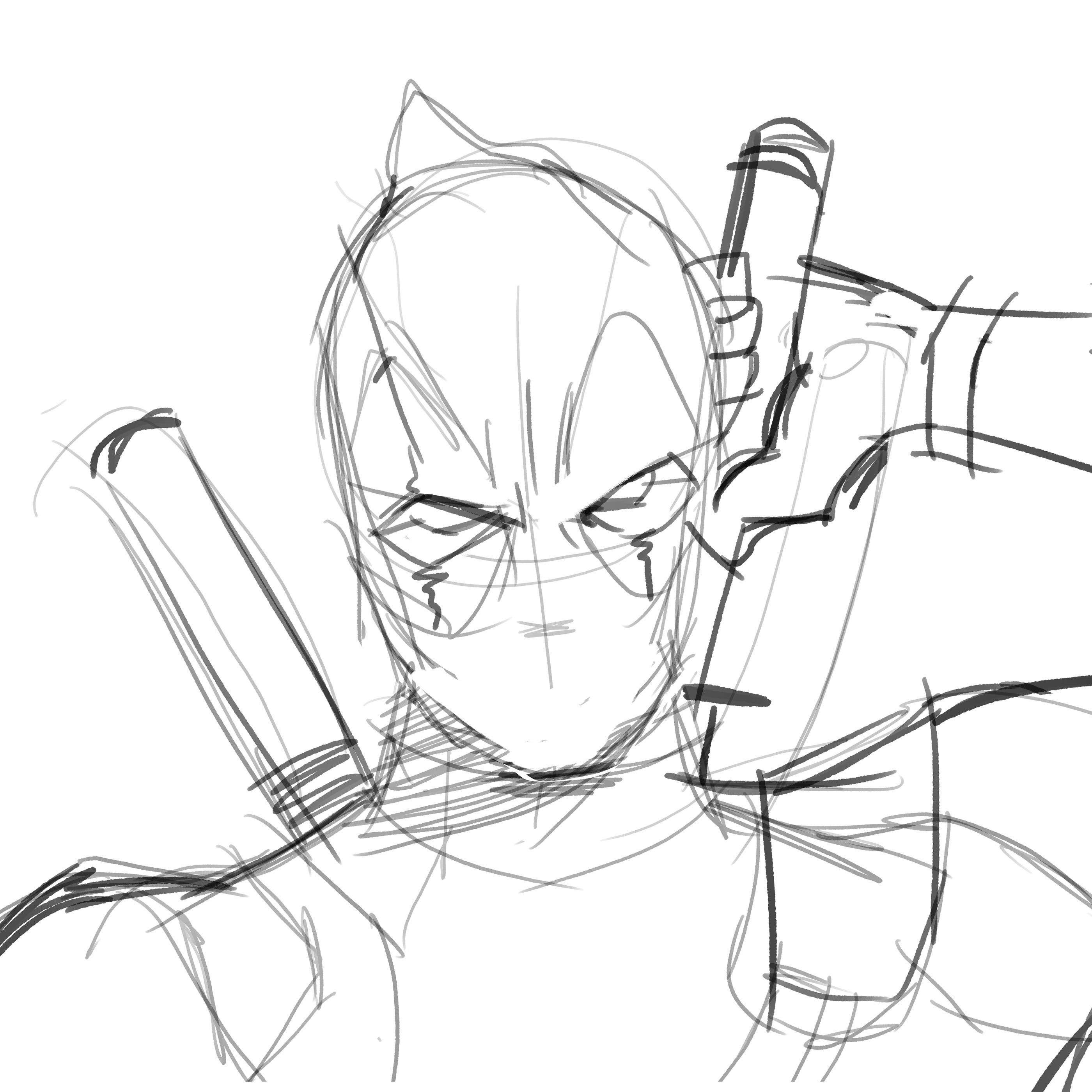 illust ILLUSTRATION  charactor design artwork deadpool Ryan Reynolds our own night graphic marvel