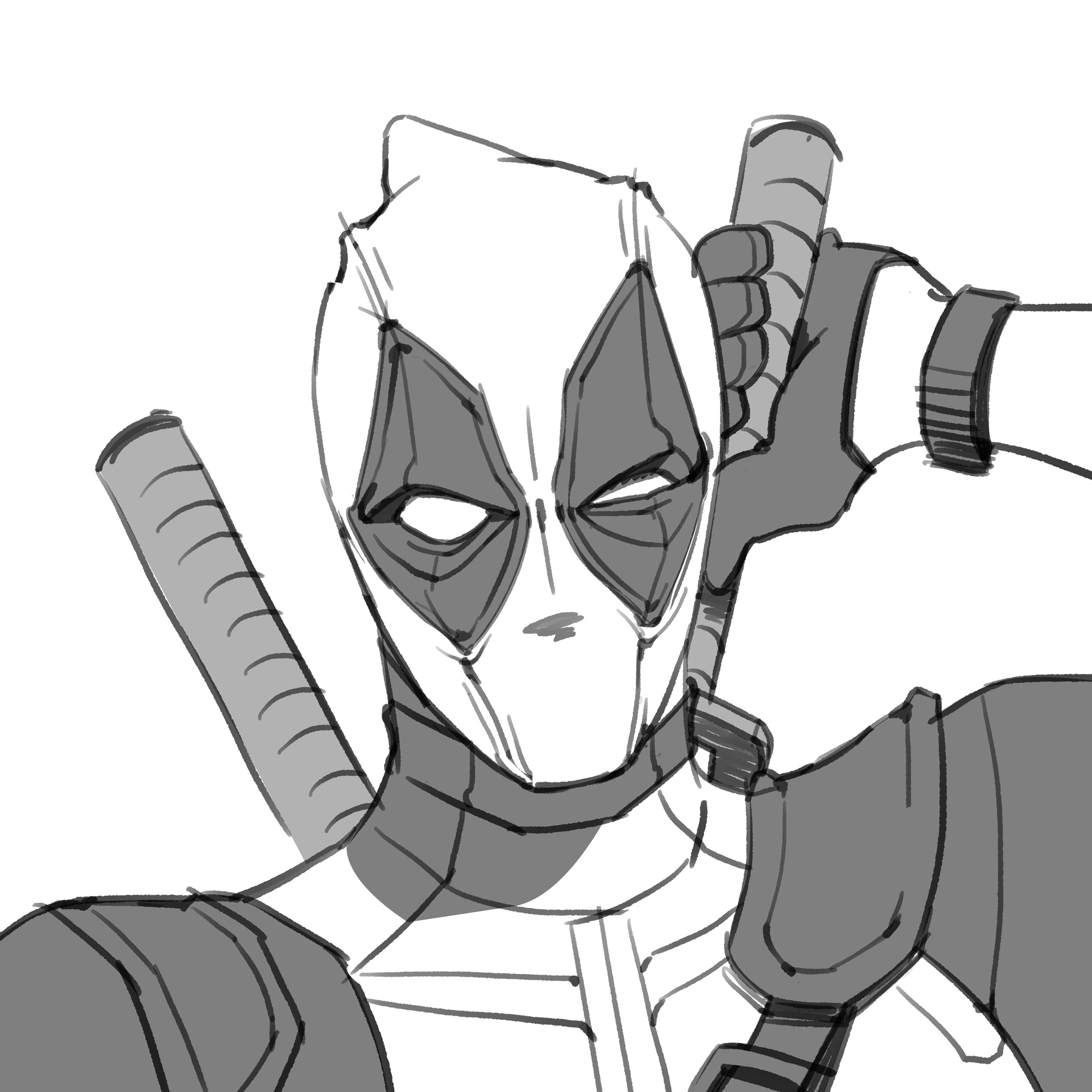 illust ILLUSTRATION  charactor design artwork deadpool Ryan Reynolds our own night graphic marvel