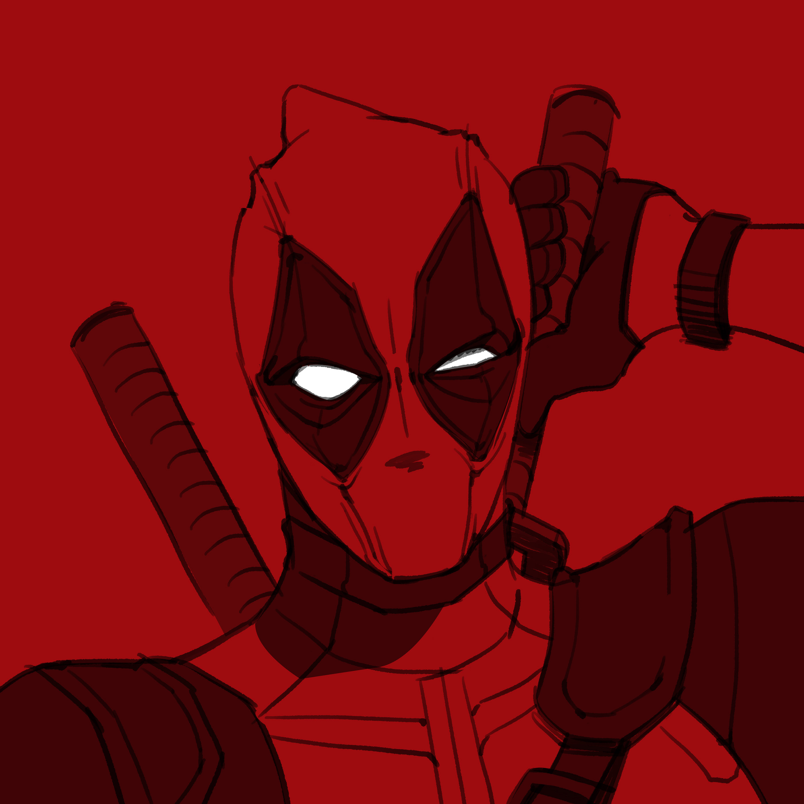 illust ILLUSTRATION  charactor design artwork deadpool Ryan Reynolds our own night graphic marvel