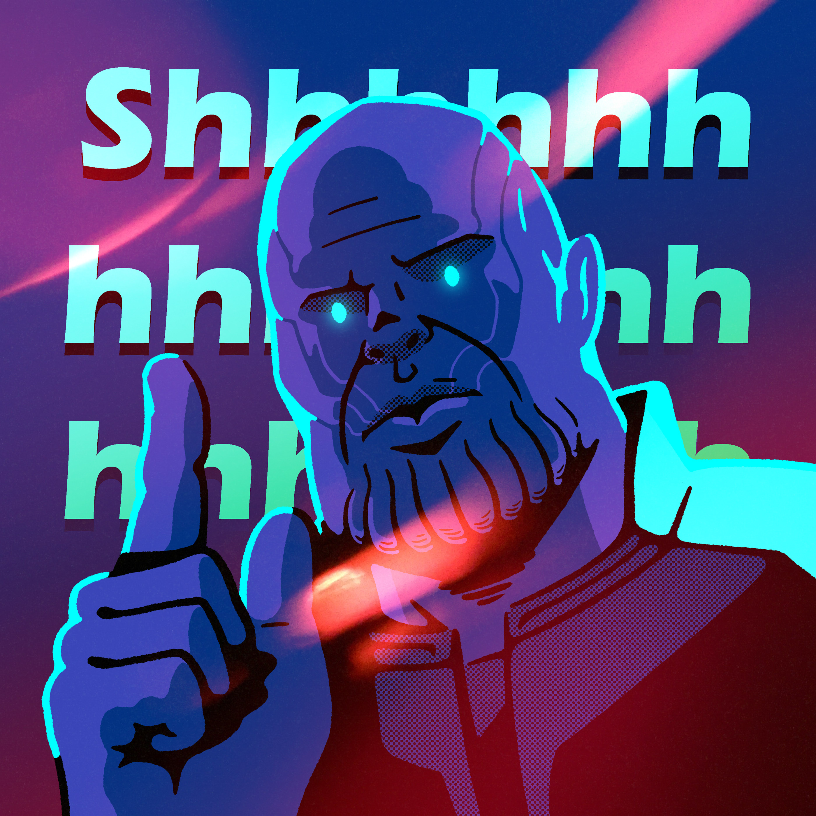 illust ILLUSTRATION  graphic design charactor artwork Avengers infinitywar Thanos shhhhhhhh