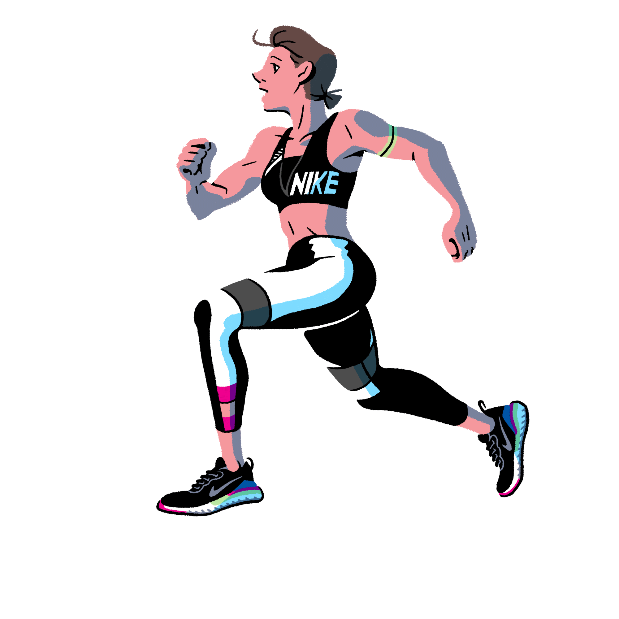 illust ILLUSTRATION  graphic design  gif Nike nikewomen women's day artwork motion design