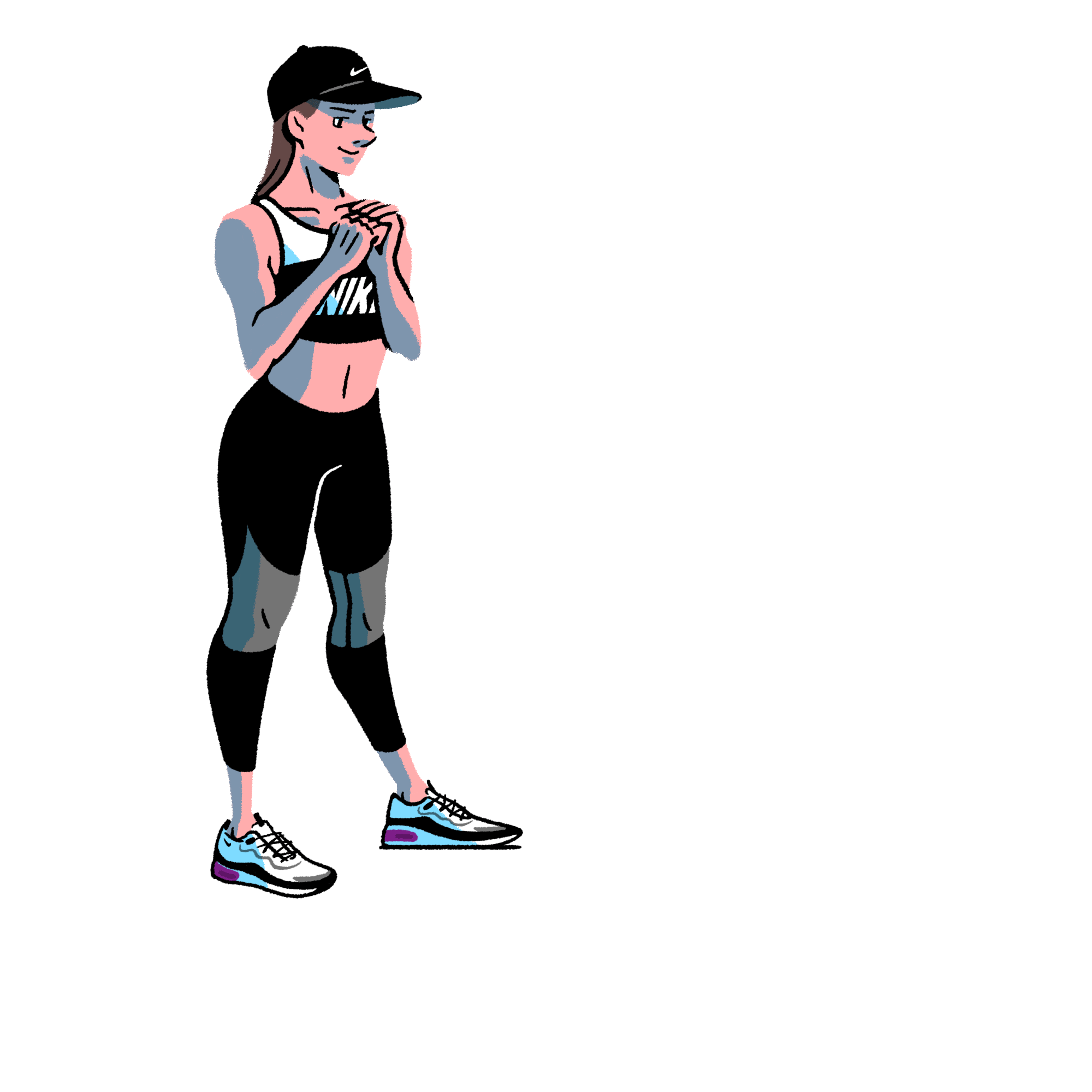 illust ILLUSTRATION  graphic design  gif Nike nikewomen women's day artwork motion design