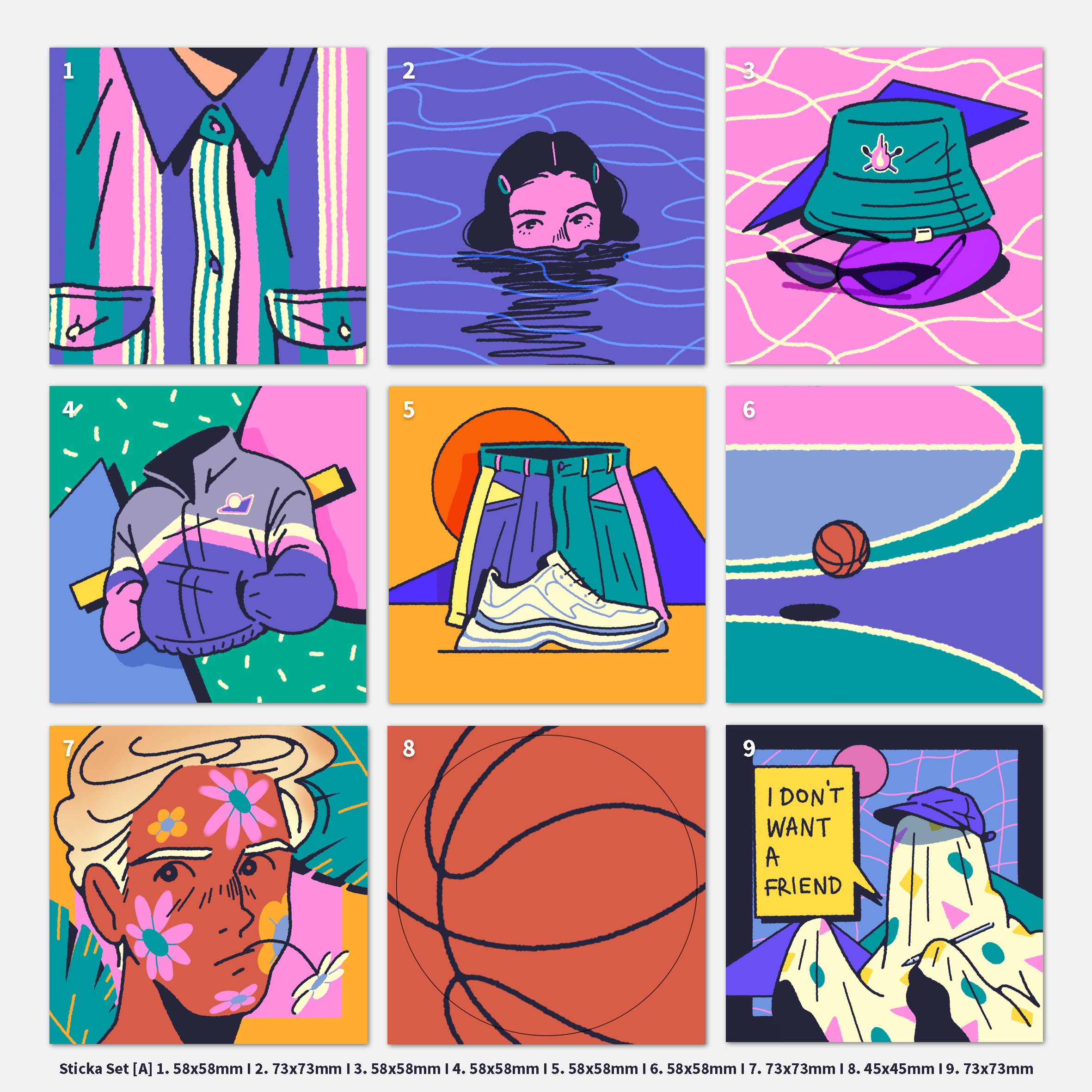 illust ILLUSTRATION  graphic design  Character design goods sticker Retro vintage newtro