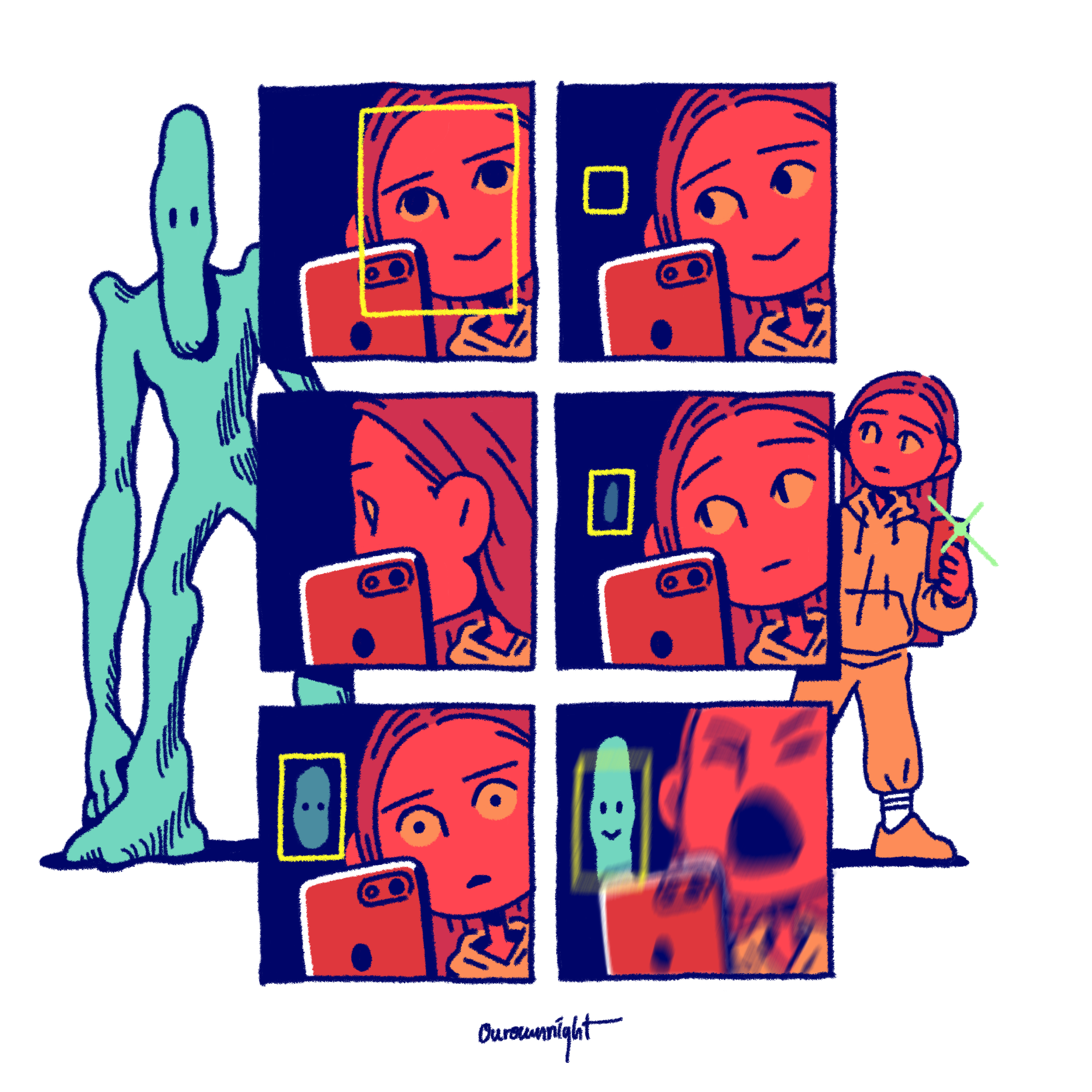 artwork cartoon Character design Drawing  gif graphic design  illust ILLUSTRATION  selfie