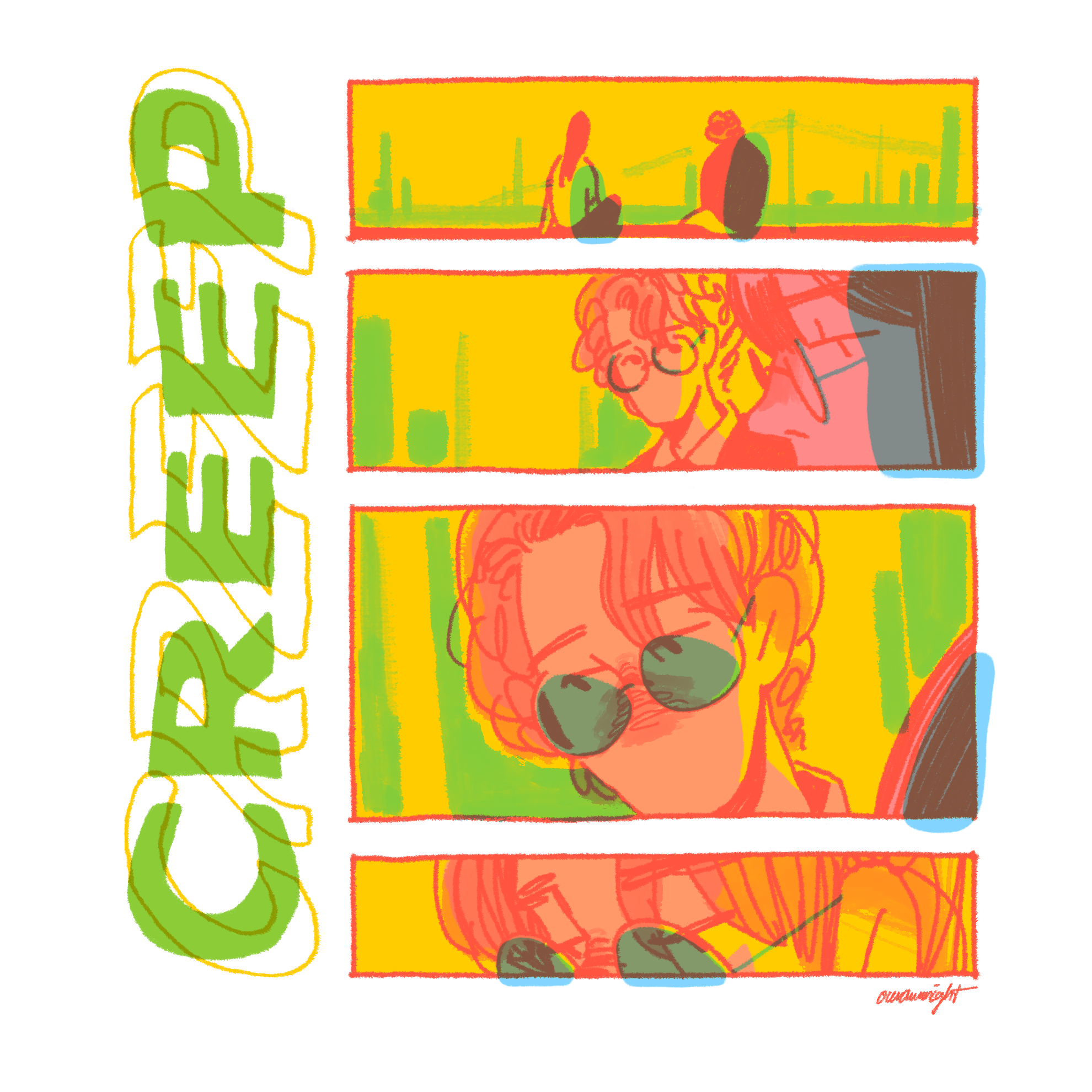 artwork Character creep Drawing  graphic design  illust ILLUSTRATION  our own night Radiohead timelapse