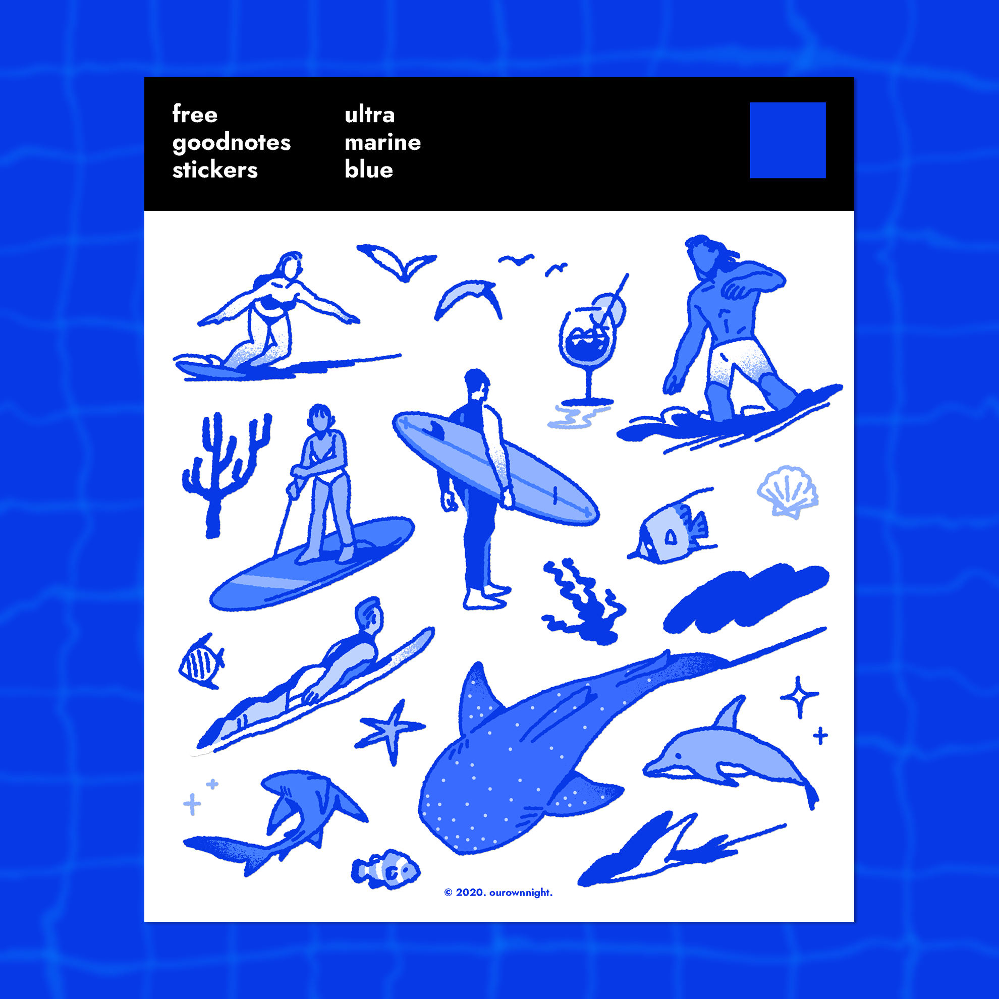 Character design goodnotes graphic design  illust ILLUSTRATION  ipad stickers stickers summer ultra marine