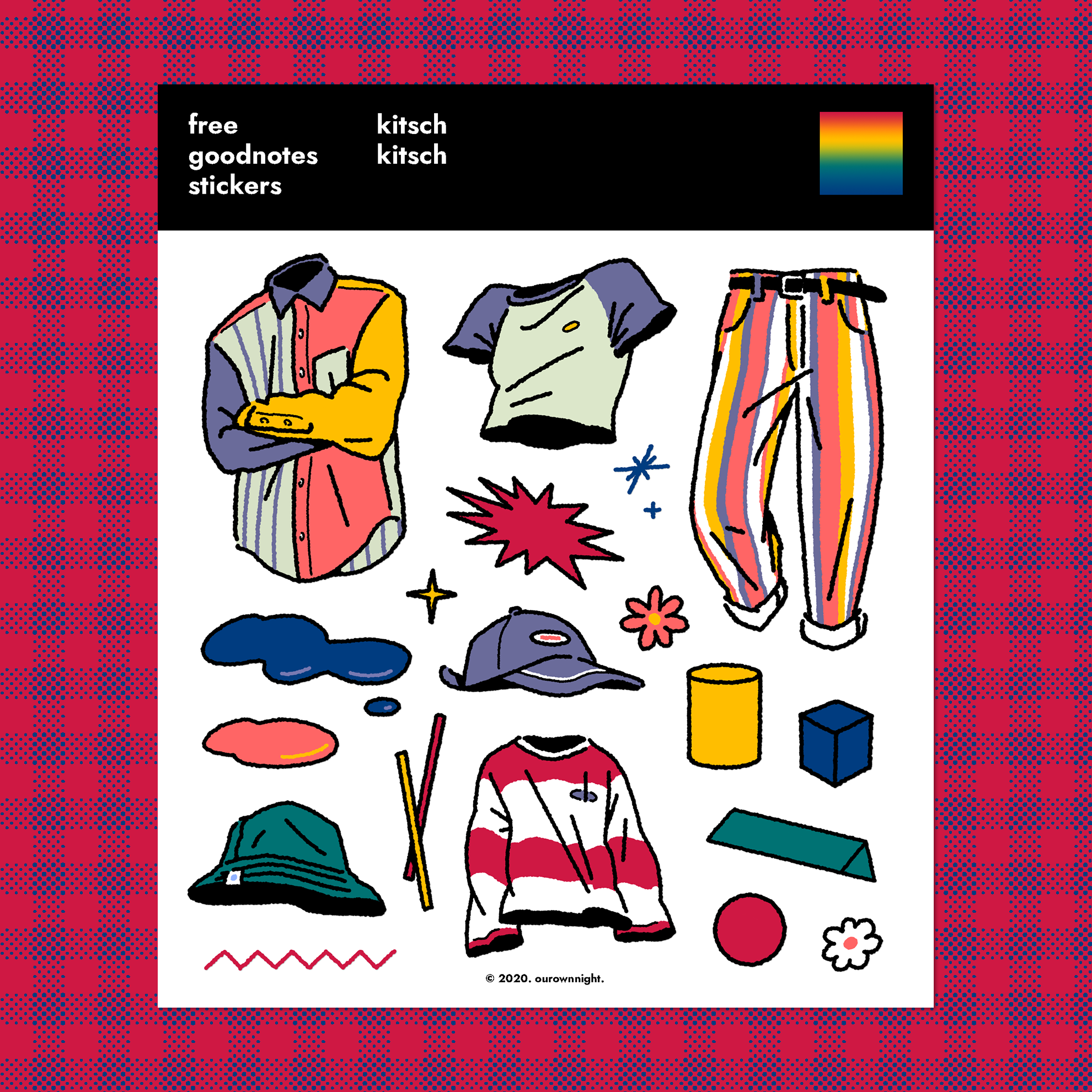 Character design goodnotes graphic design  illust ILLUSTRATION  kitsch Retro stickers vintage