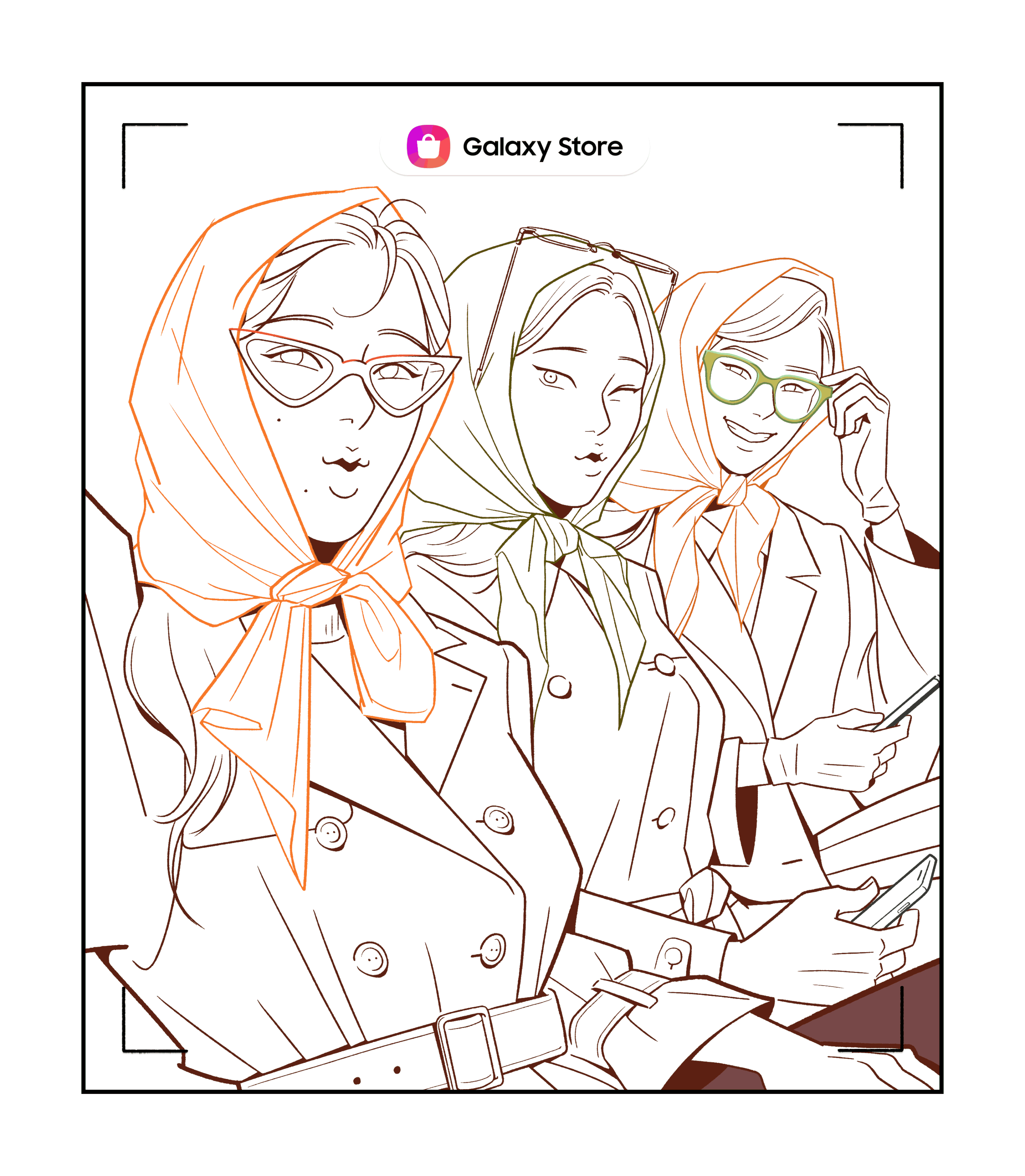 autumn Character design galaxy store graphic design  illust ILLUSTRATION  october our own night Samsung