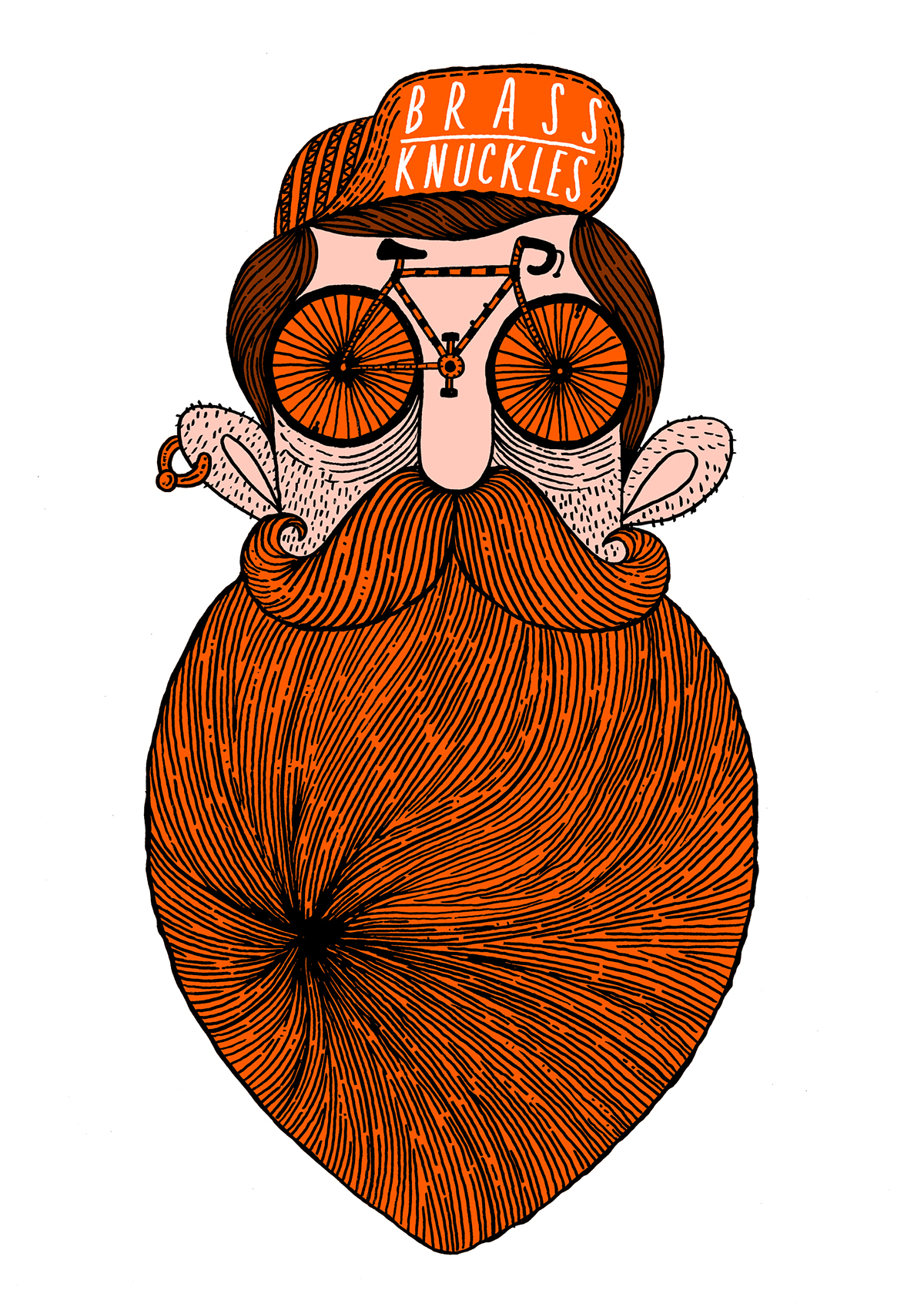 Adobe Portfolio tee t-shirt illo pen doodle pencil Illustrator mrwoodywoods handdrawn colour drawn hand beard Hipster
