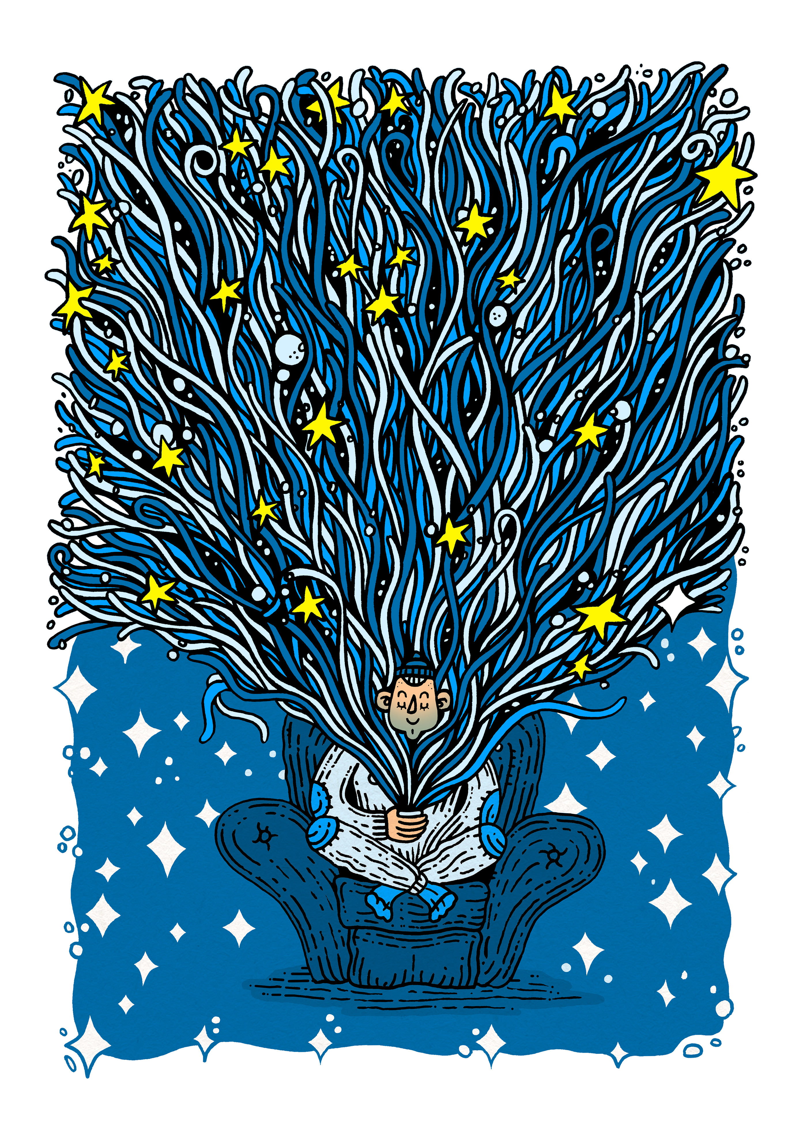 Internet doodle sketch ink illo