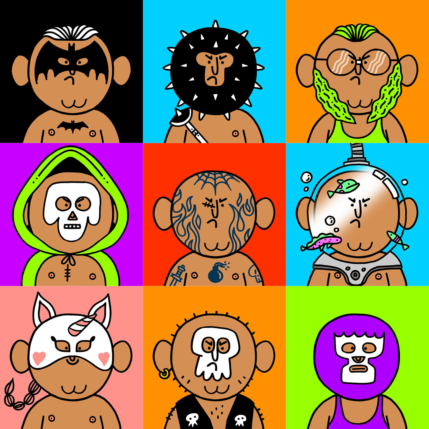 colour cool Fun funny nft nft art nftartist NFTCommunity NFTS wrestlers
