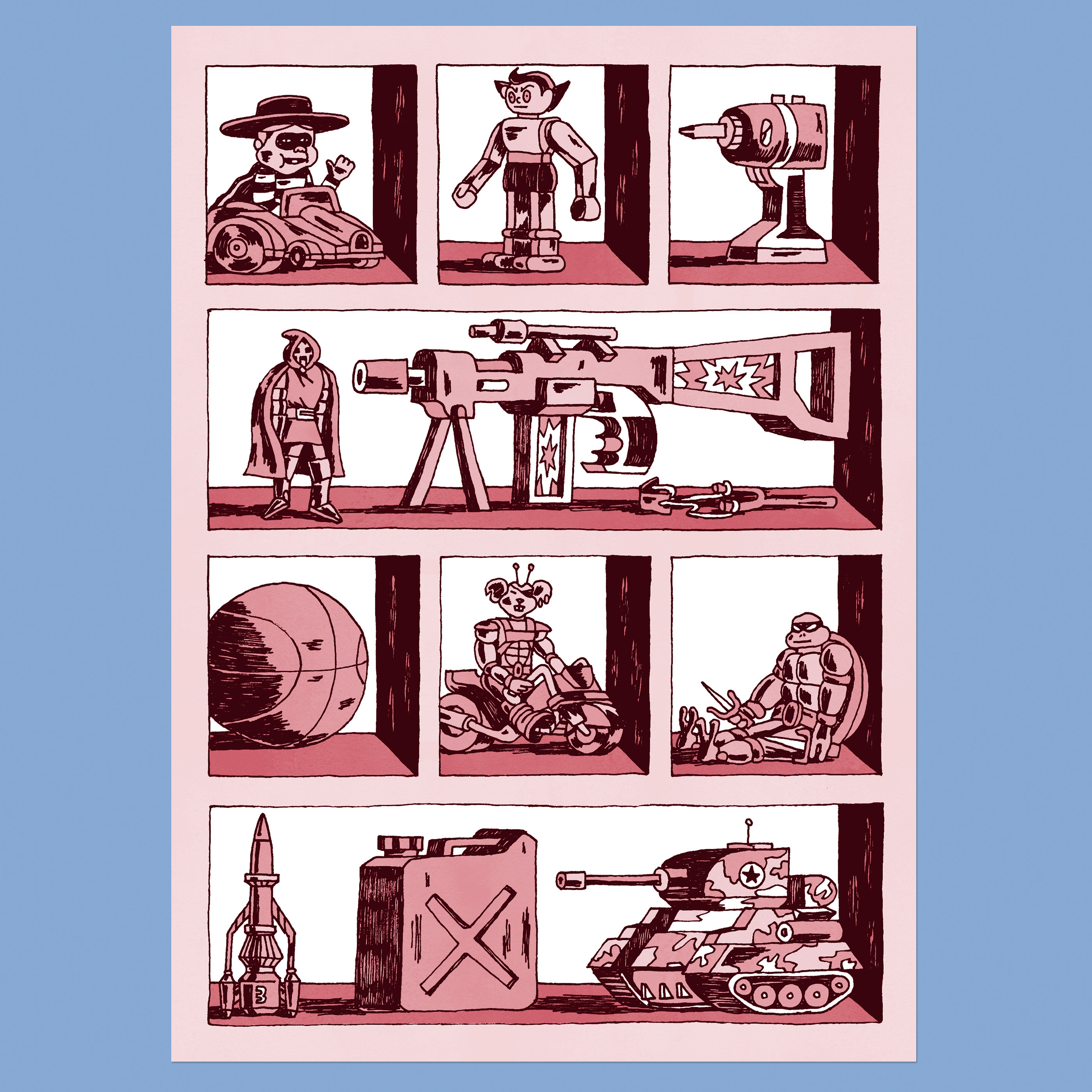 flyleaf design ILLUSTRATION  Drawing  toys shelves nostalgia youth