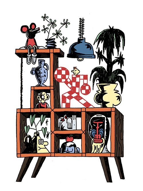 ILLUSTRATION  characters art Drawing  spatial souvenir plants objects philip lindeman