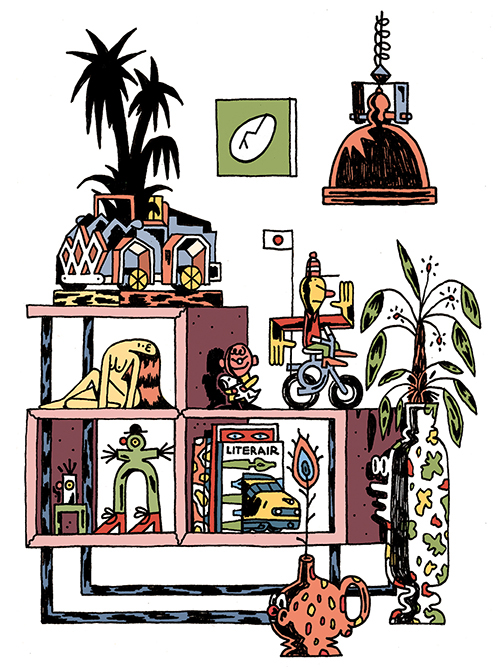 ILLUSTRATION  characters art Drawing  spatial souvenir plants objects philip lindeman