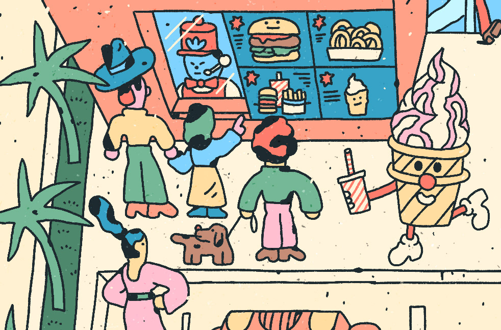 Burger King fast company illustrated spread ILLUSTRATION  philip lindeman
