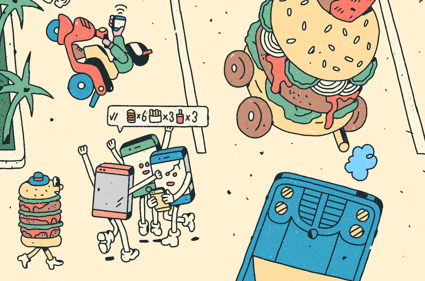Burger King fast company illustrated spread ILLUSTRATION  philip lindeman
