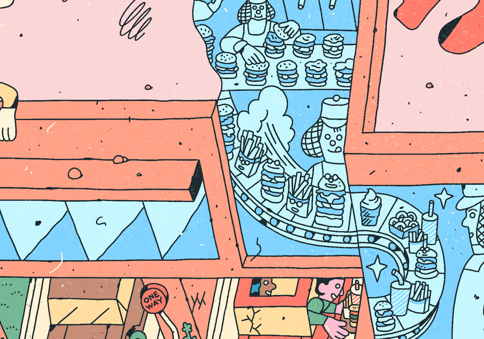 Burger King fast company illustrated spread ILLUSTRATION  philip lindeman
