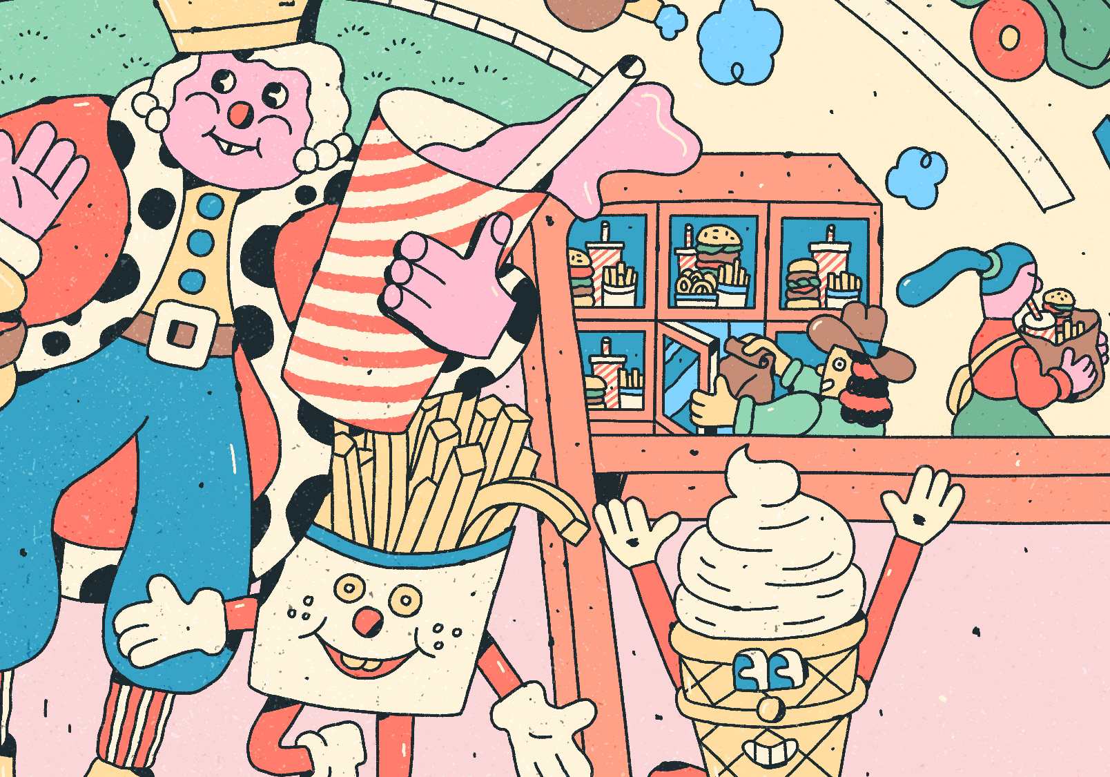 Burger King fast company illustrated spread ILLUSTRATION  philip lindeman