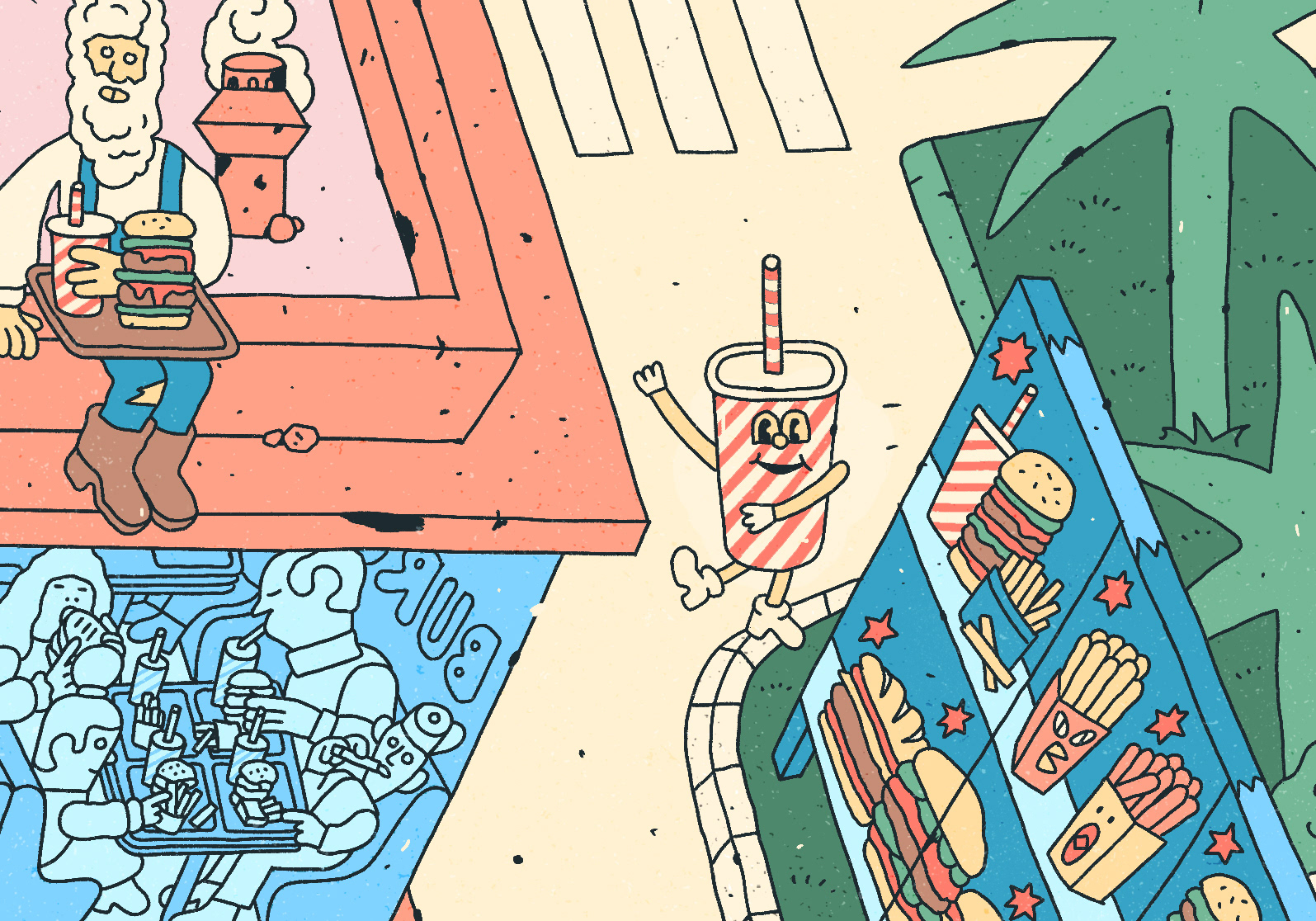 Burger King fast company illustrated spread ILLUSTRATION  philip lindeman