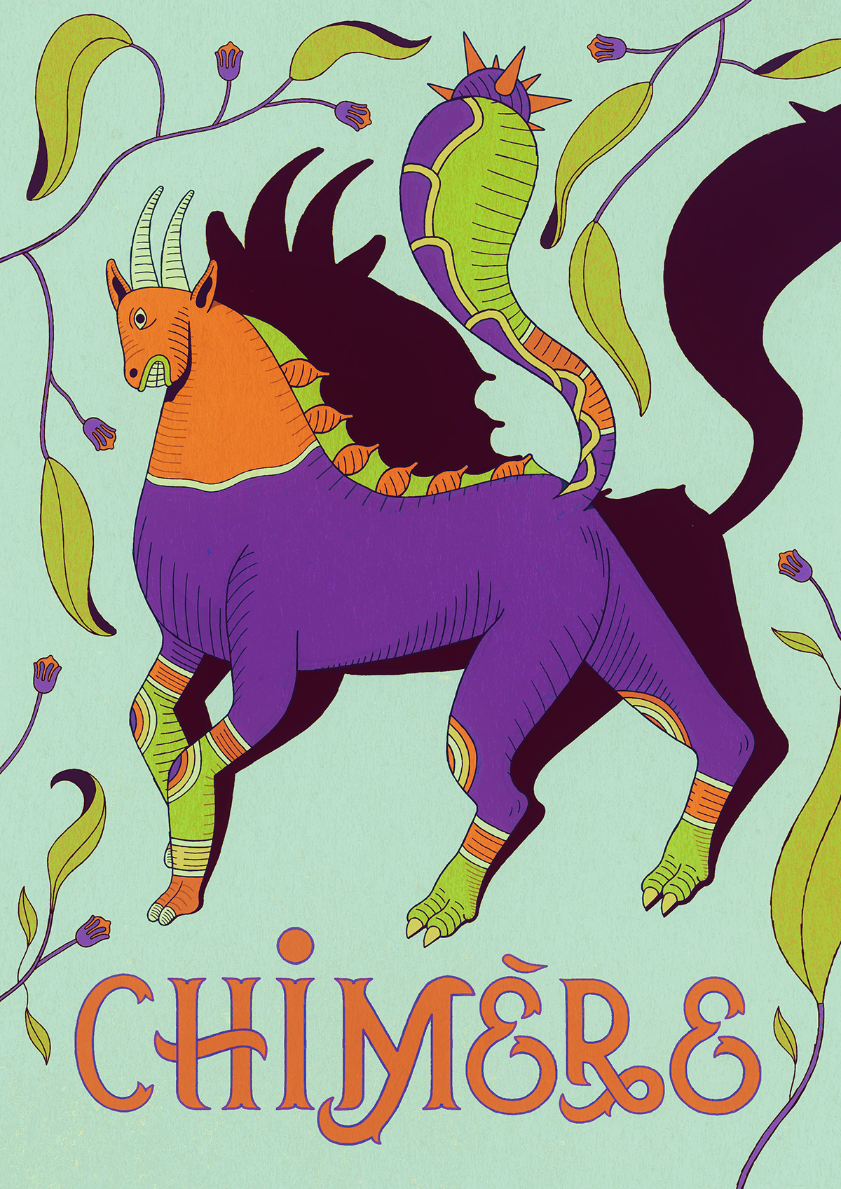 illustrations Drawing  Lilidesbellons art artwork ink monster chimera chimere design