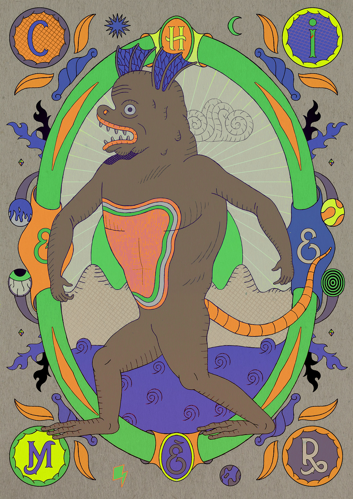 illustrations Drawing  Lilidesbellons art artwork ink monster chimera chimere design