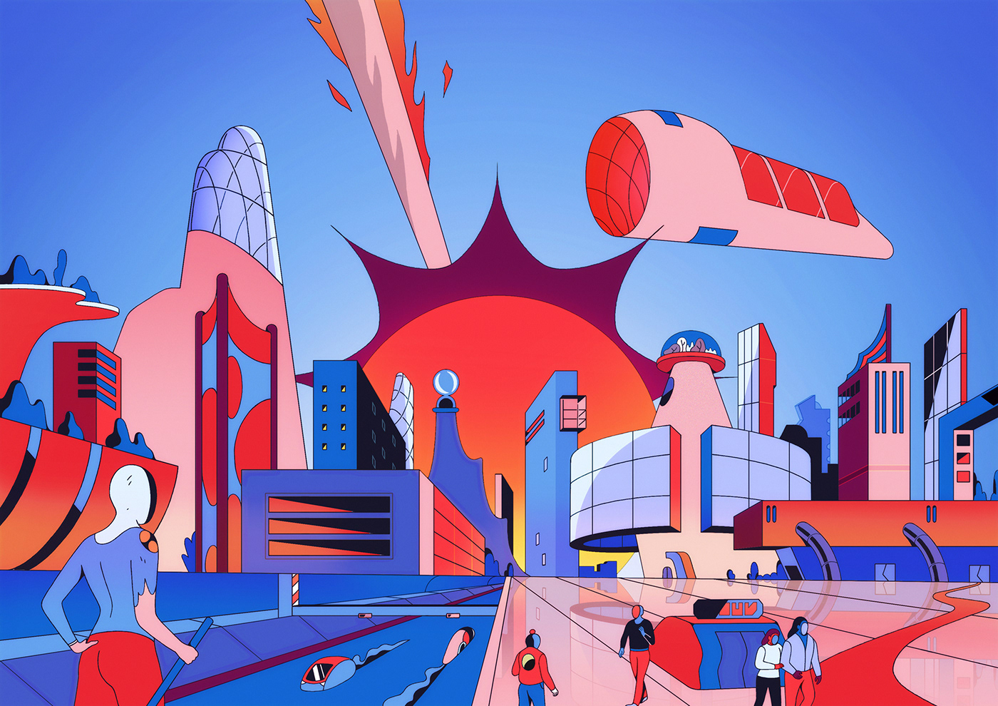 Illustrator illustrations Lilidesbellons Scifi artwork motion graphicdesign design Drawing  magazine