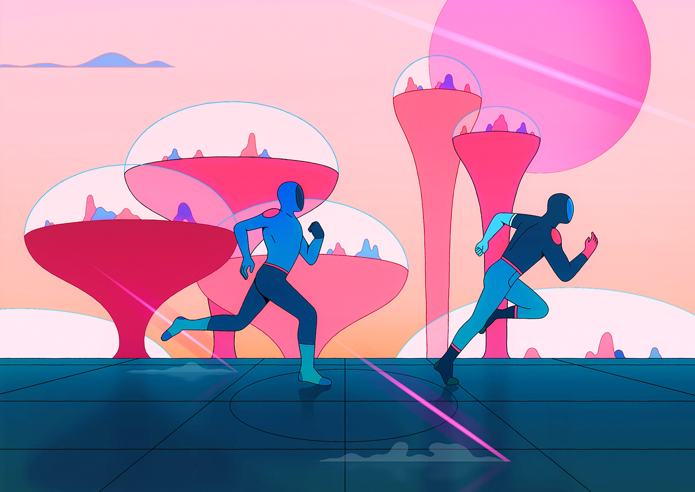 Illustrator illustrations Lilidesbellons Scifi artwork motion graphicdesign design Drawing  magazine