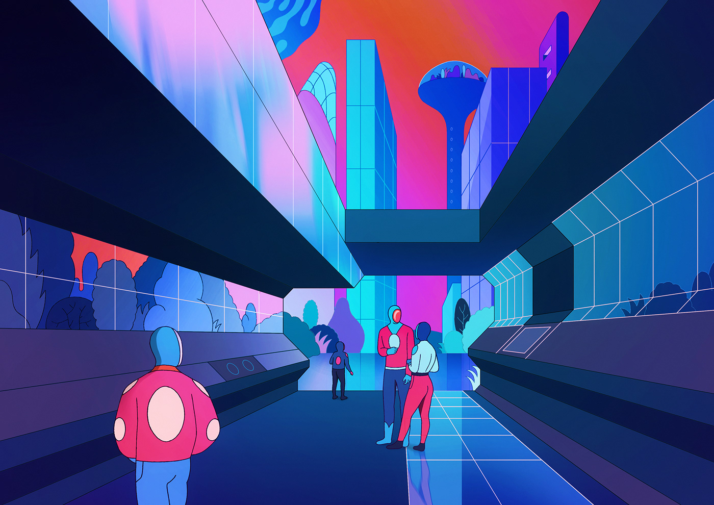 Illustrator illustrations Lilidesbellons Scifi artwork motion graphicdesign design Drawing  magazine