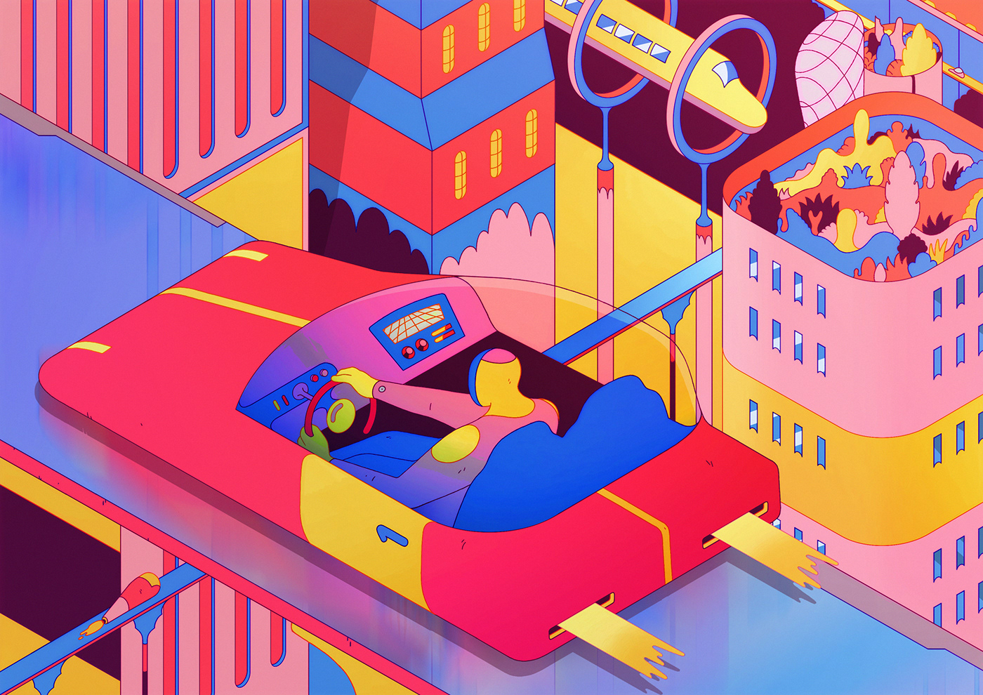 Illustrator illustrations Lilidesbellons Scifi artwork motion graphicdesign design Drawing  magazine