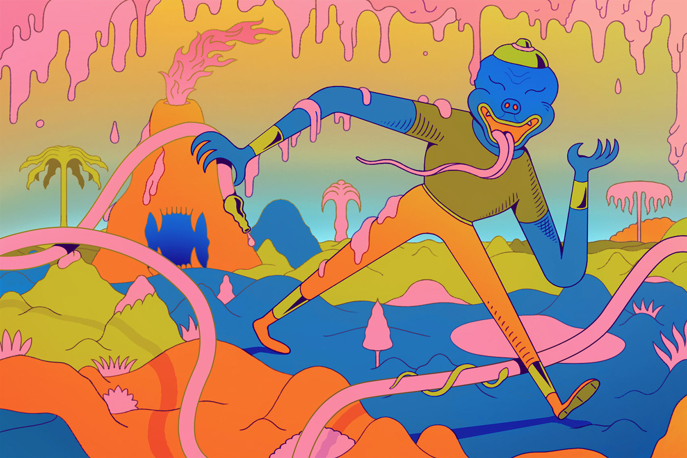 illustrations Drawing  graphicdesign Lilidesbellons artwork art characters Scifi Landscape Illustrator