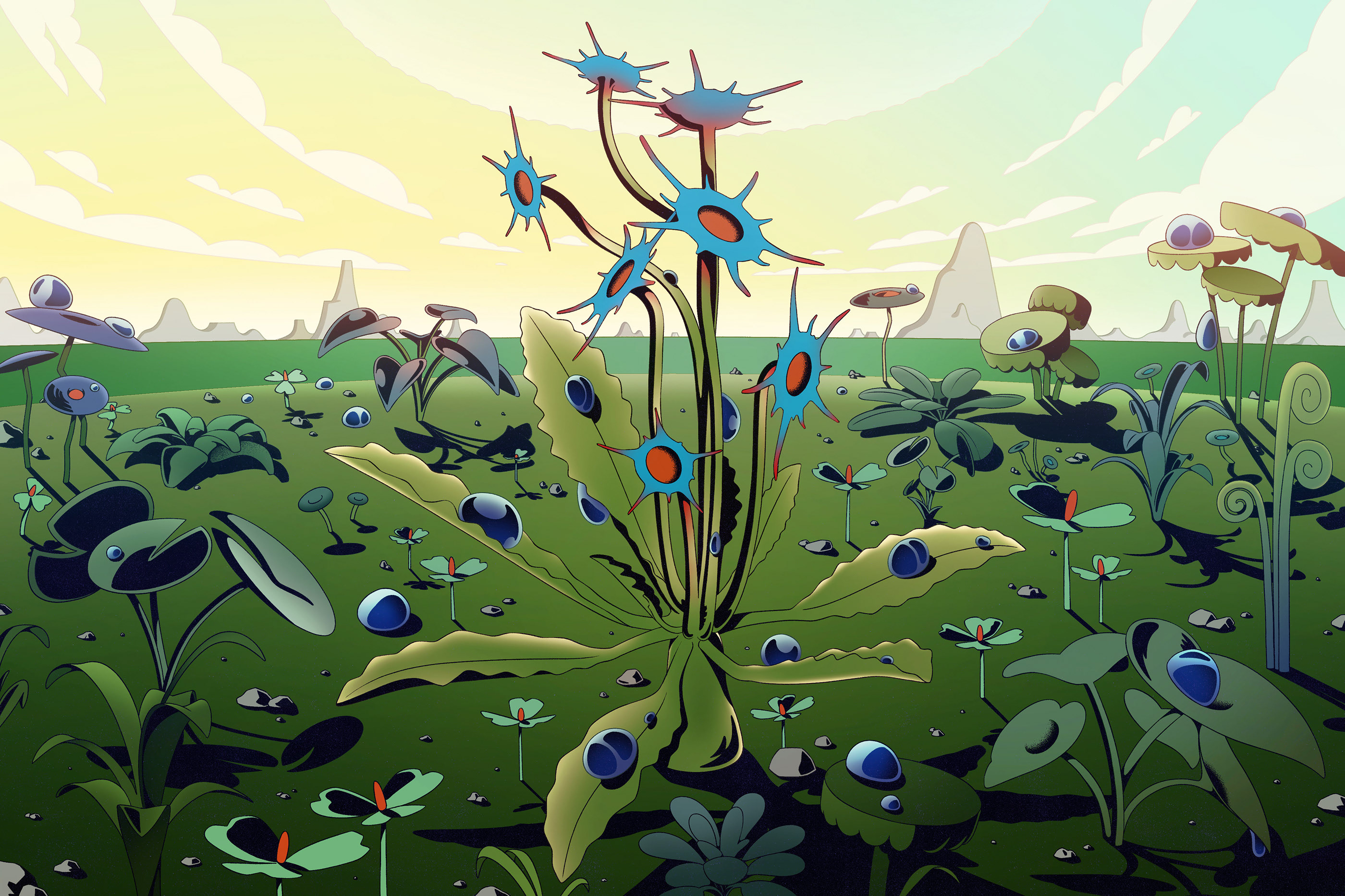 background Character design  Drawing  Flowers ILLUSTRATION  Lilidesbellons Matte Painting Nature Scifi